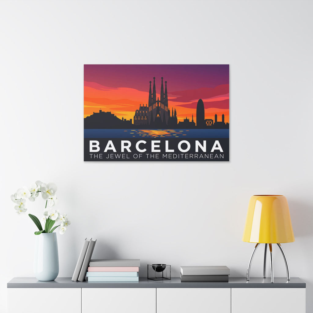 Barcelona Sunset Canvas Print — The Jewel of the Mediterranean