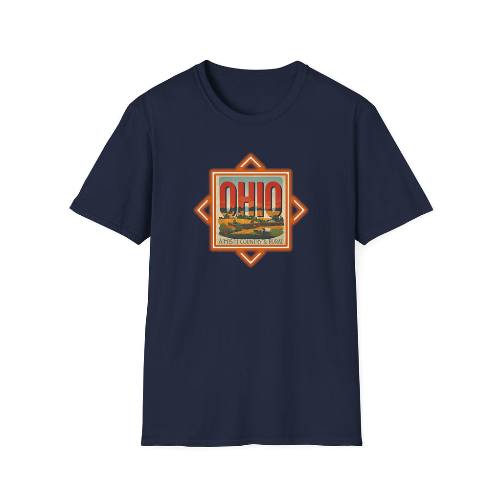 Ohio Vintage Travel Badge T-Shirt | Scenic State Skyline Tee