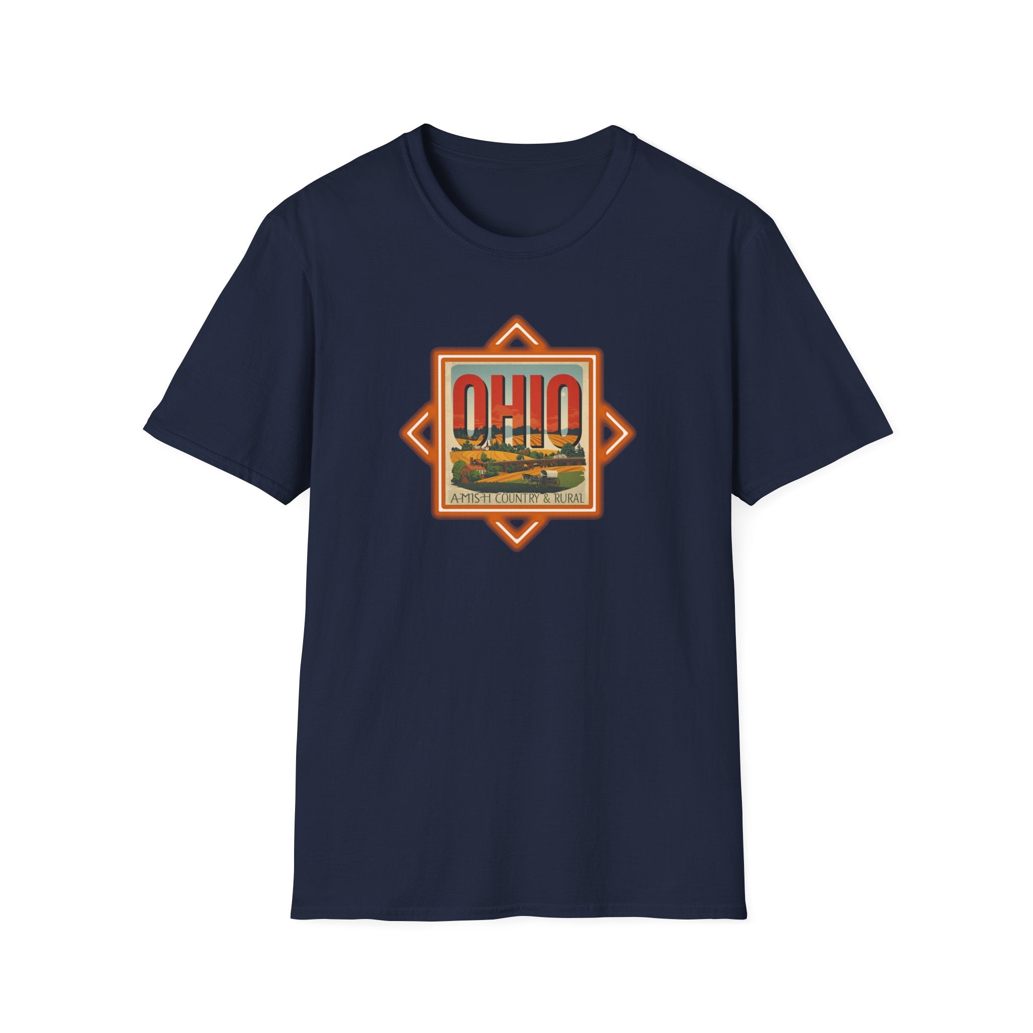 Ohio Vintage Travel Badge T-Shirt | Scenic State Skyline Tee