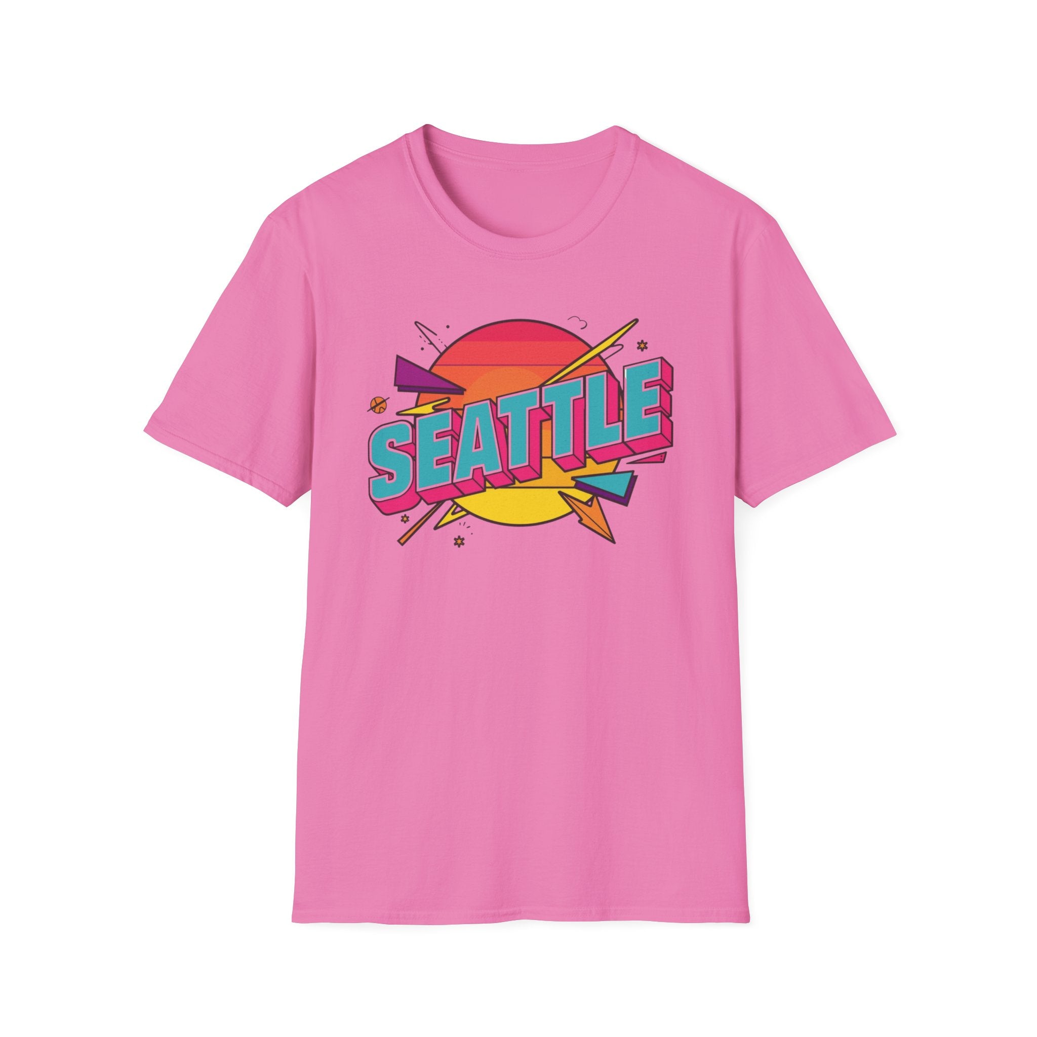 Seattle Retro Sunset T-Shirt — Vintage 80s City Graphic Tee