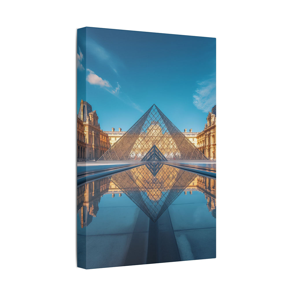 Louvre Glass Pyramid Canvas Print — Paris Travel Wall Art