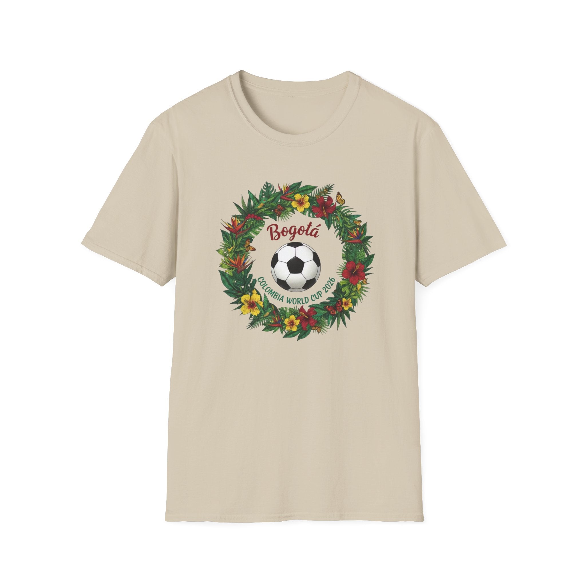 Bogotá Soccer Wreath T-Shirt — World Cup Football Holiday Tee