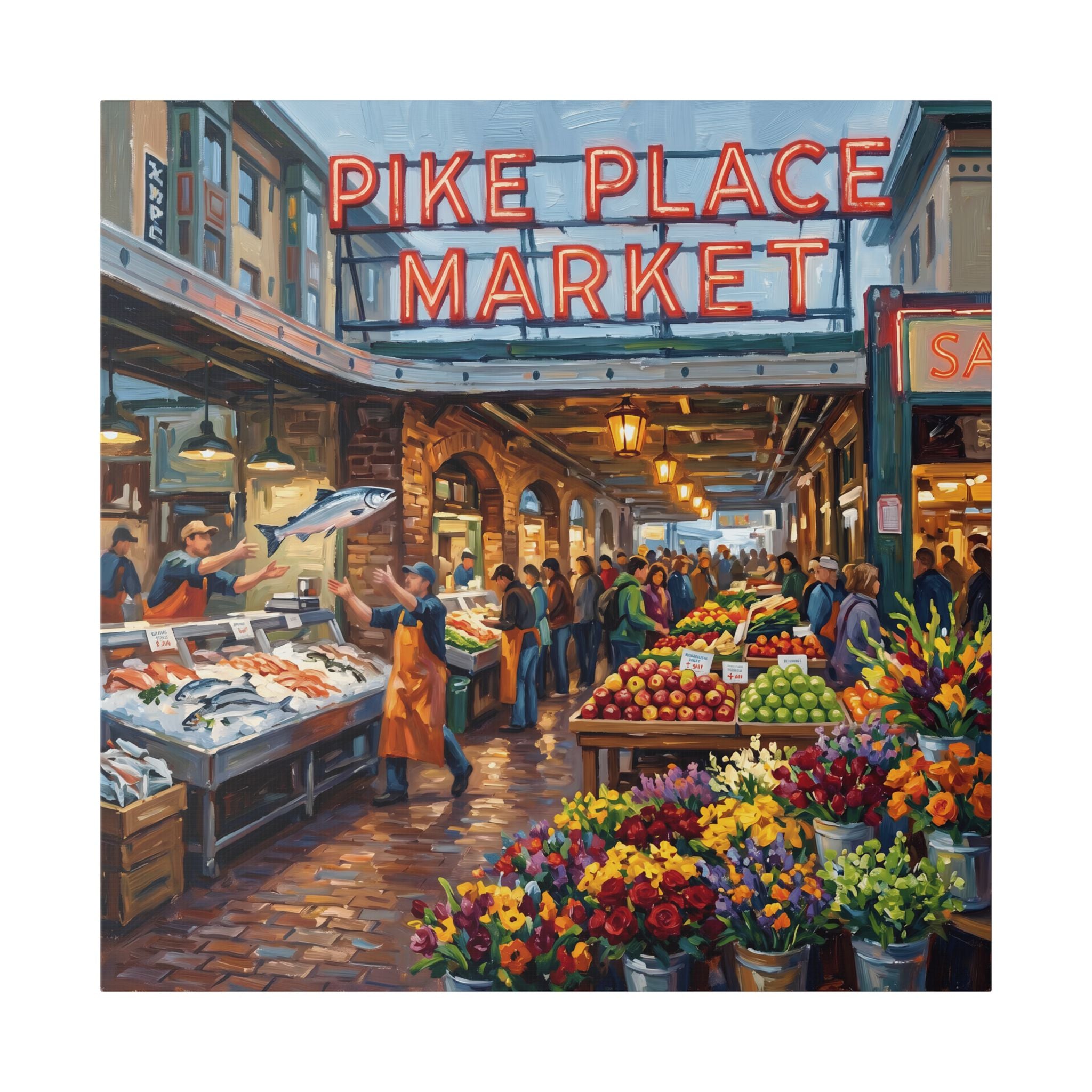 Pike Place Market Canvas Art