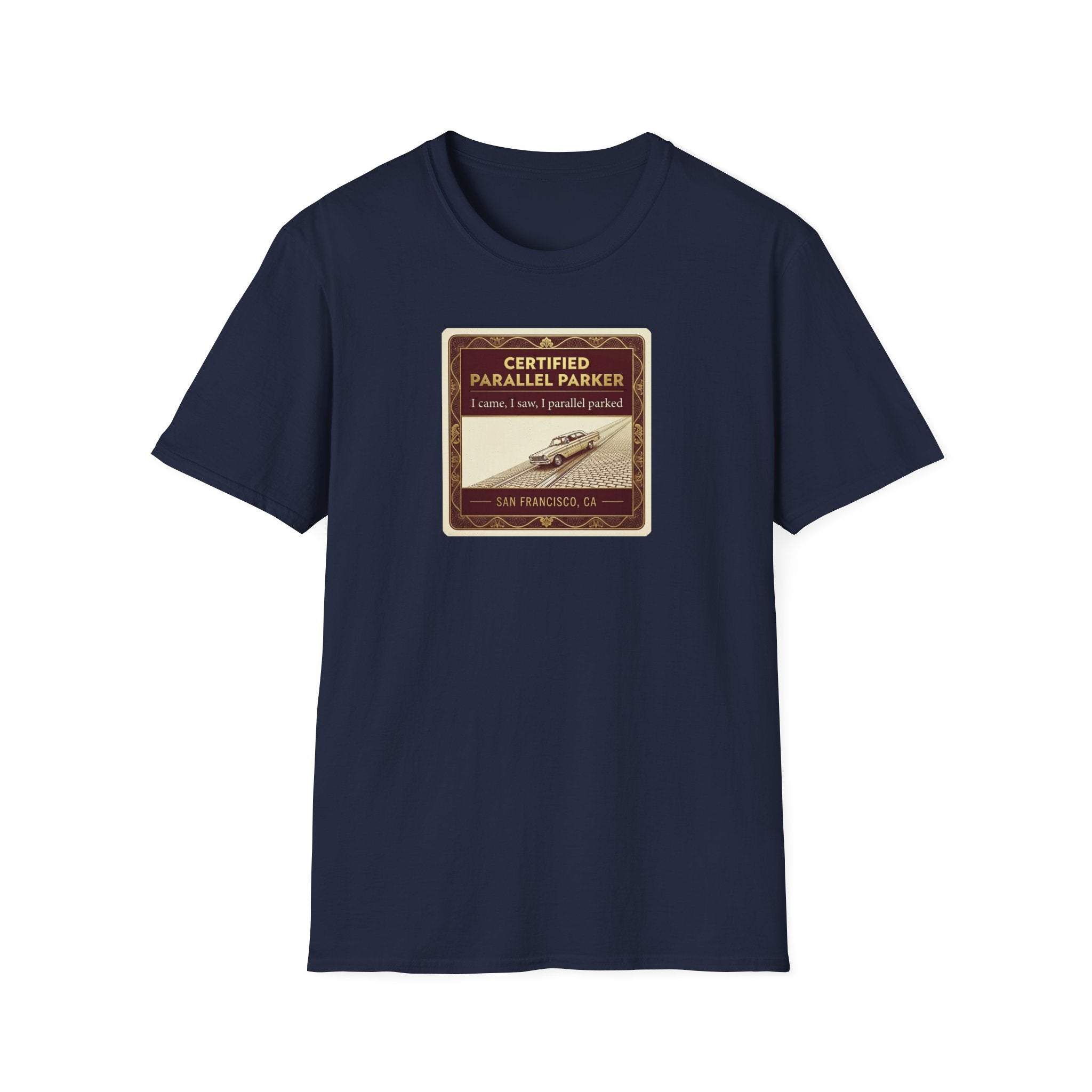 Vintage Airplane T-Shirt — "Certified Parallel Parker" Retro Pilot Tee