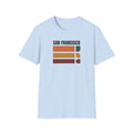 San Francisco Retro Stripes T-Shirt | Vintage City Skyline Bars