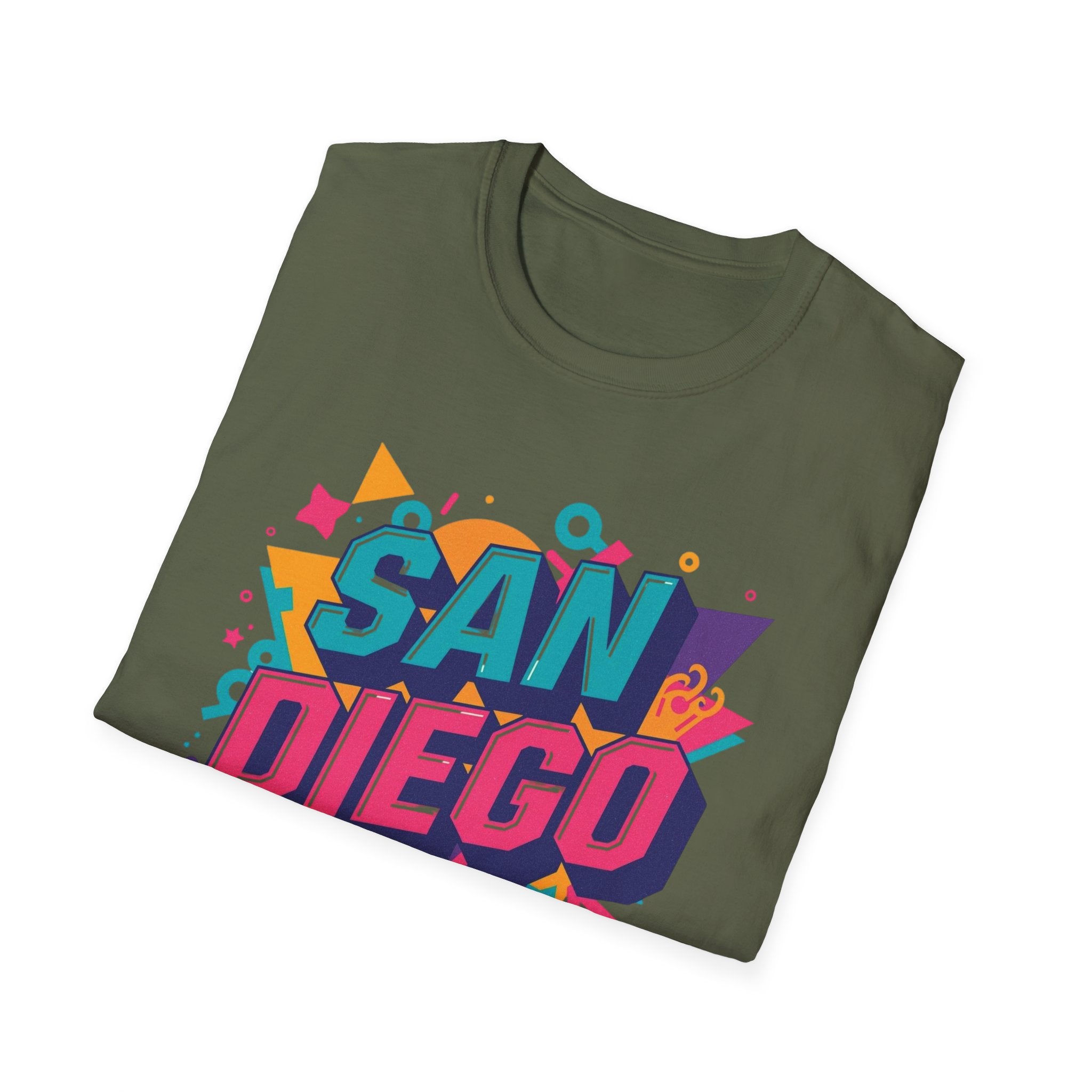 San Diego Retro Pop T-Shirt — Colorful City Graphic Tee