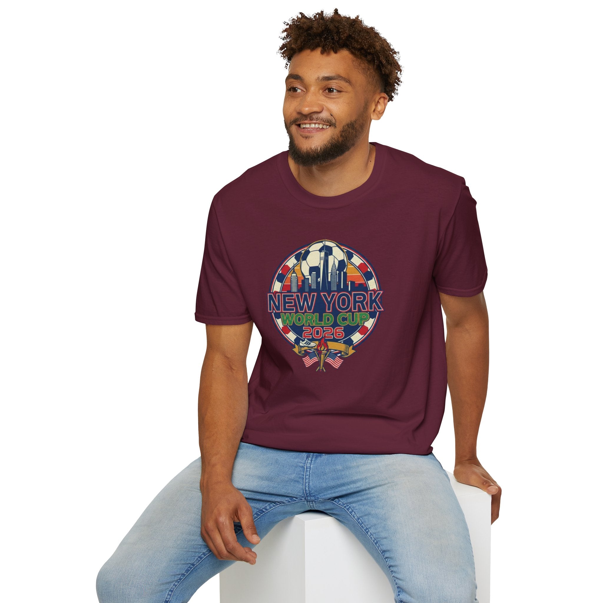 New York World Cup 2026 T-Shirt — Retro City Skyline Soccer Tee