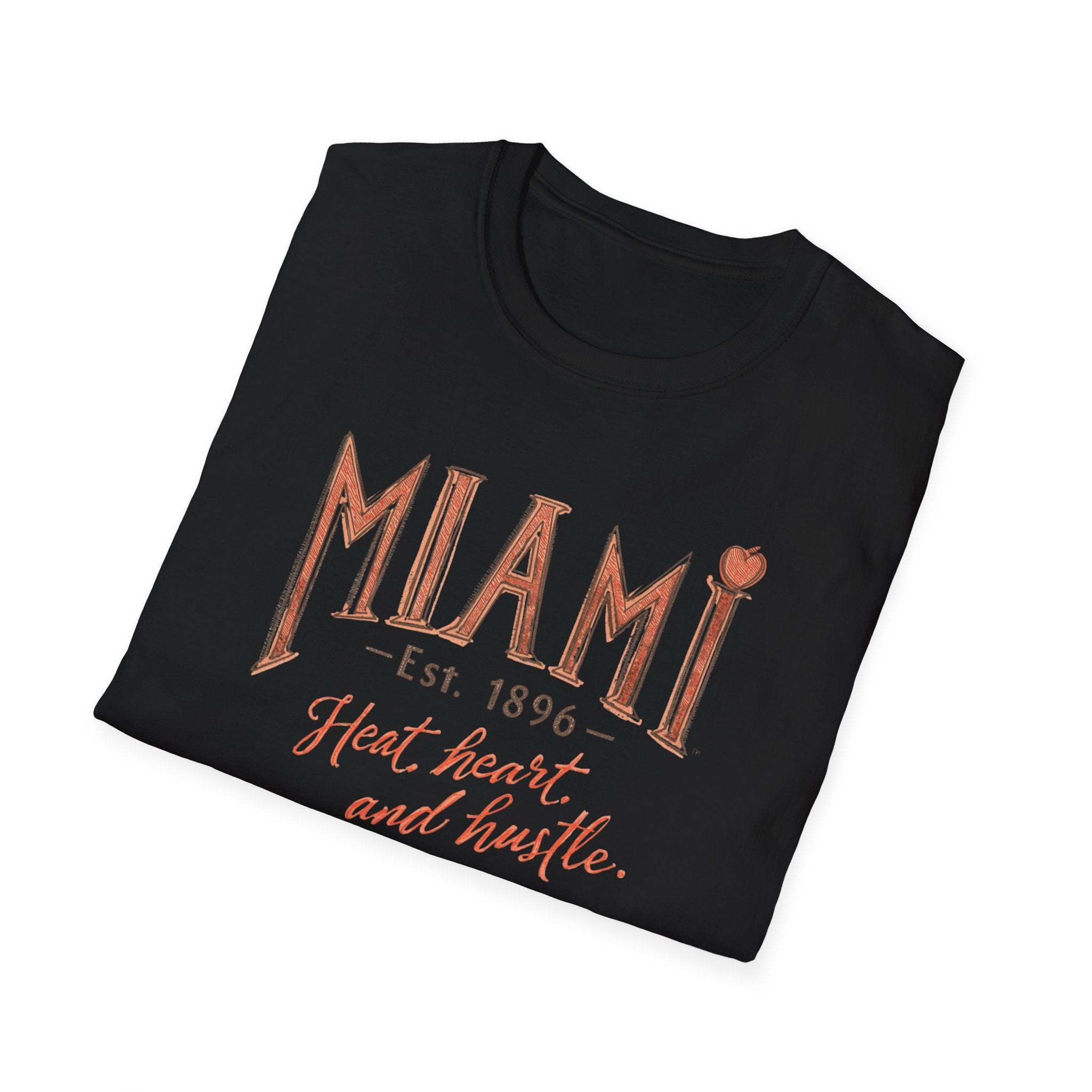 Miami T-Shirt - "Heat, Heart and Hustle" Retro Coastal Graphic Tee