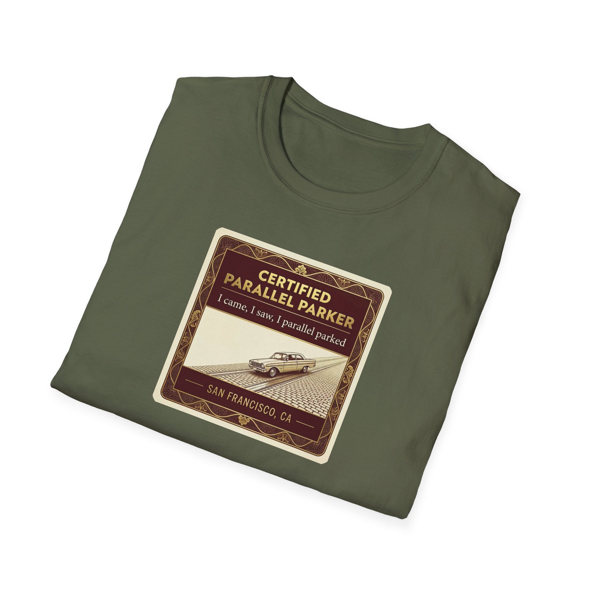 Vintage Airplane T-Shirt — "Certified Parallel Parker" Retro Pilot Tee