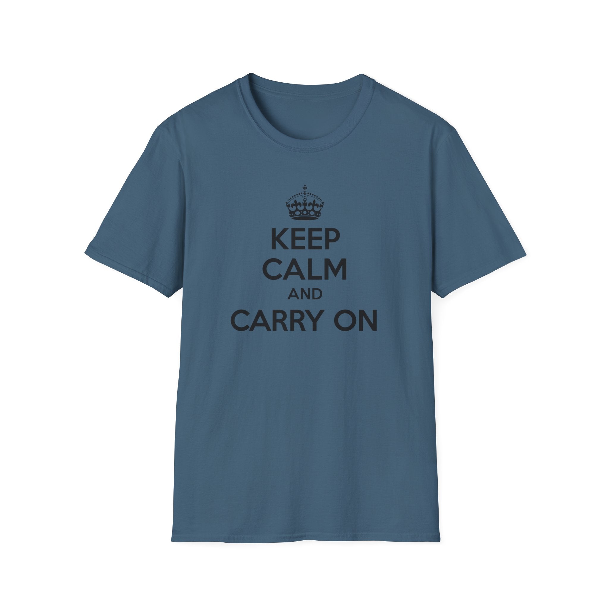 Keep Calm and Carry On T-Shirt | Classic Crown Typography