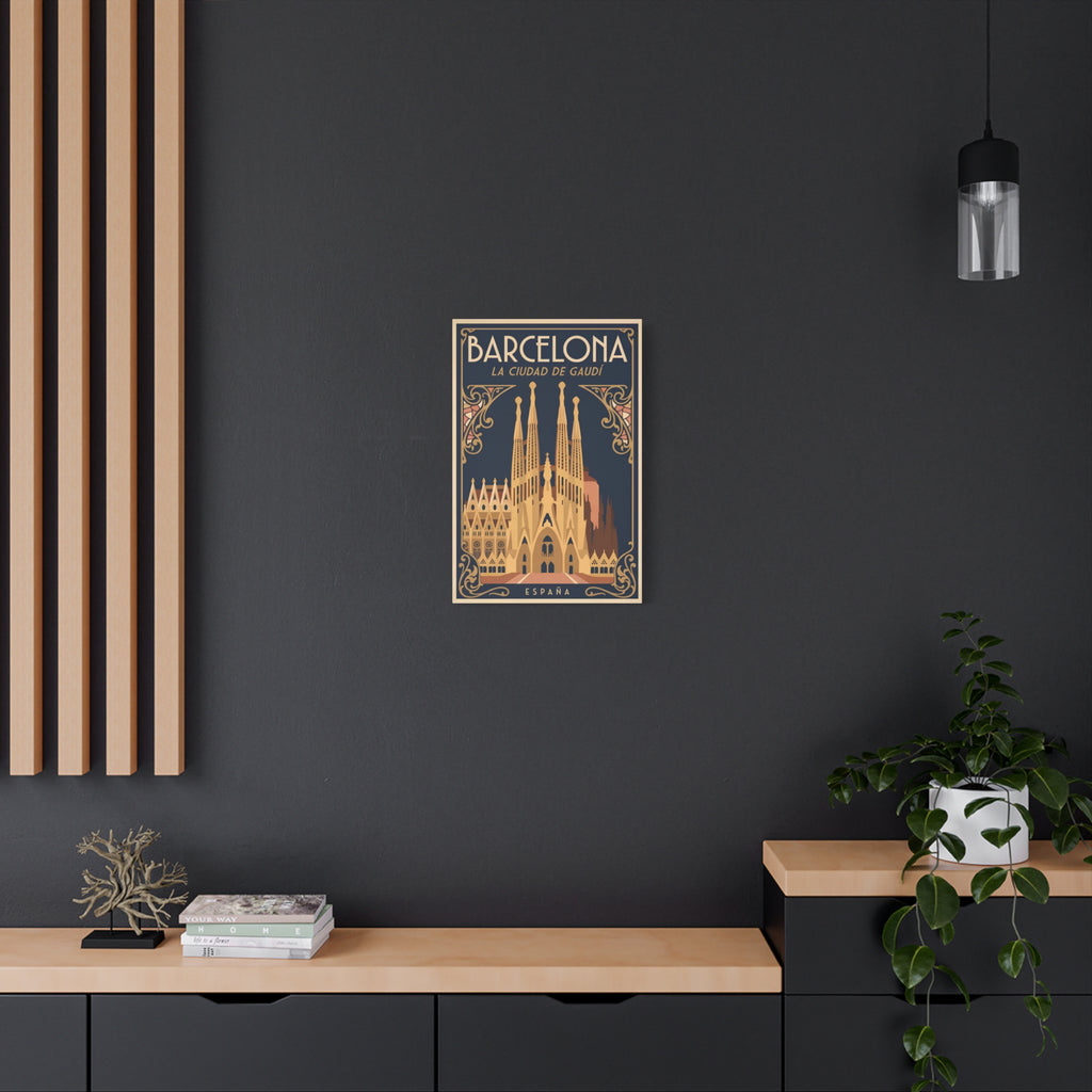 Barcelona Sagrada Família Canvas Wall Art — La Ciudad de Gaudí Travel Poster