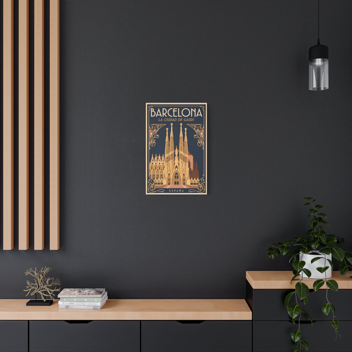 Barcelona Sagrada Família Canvas Wall Art — La Ciudad de Gaudí Travel Poster