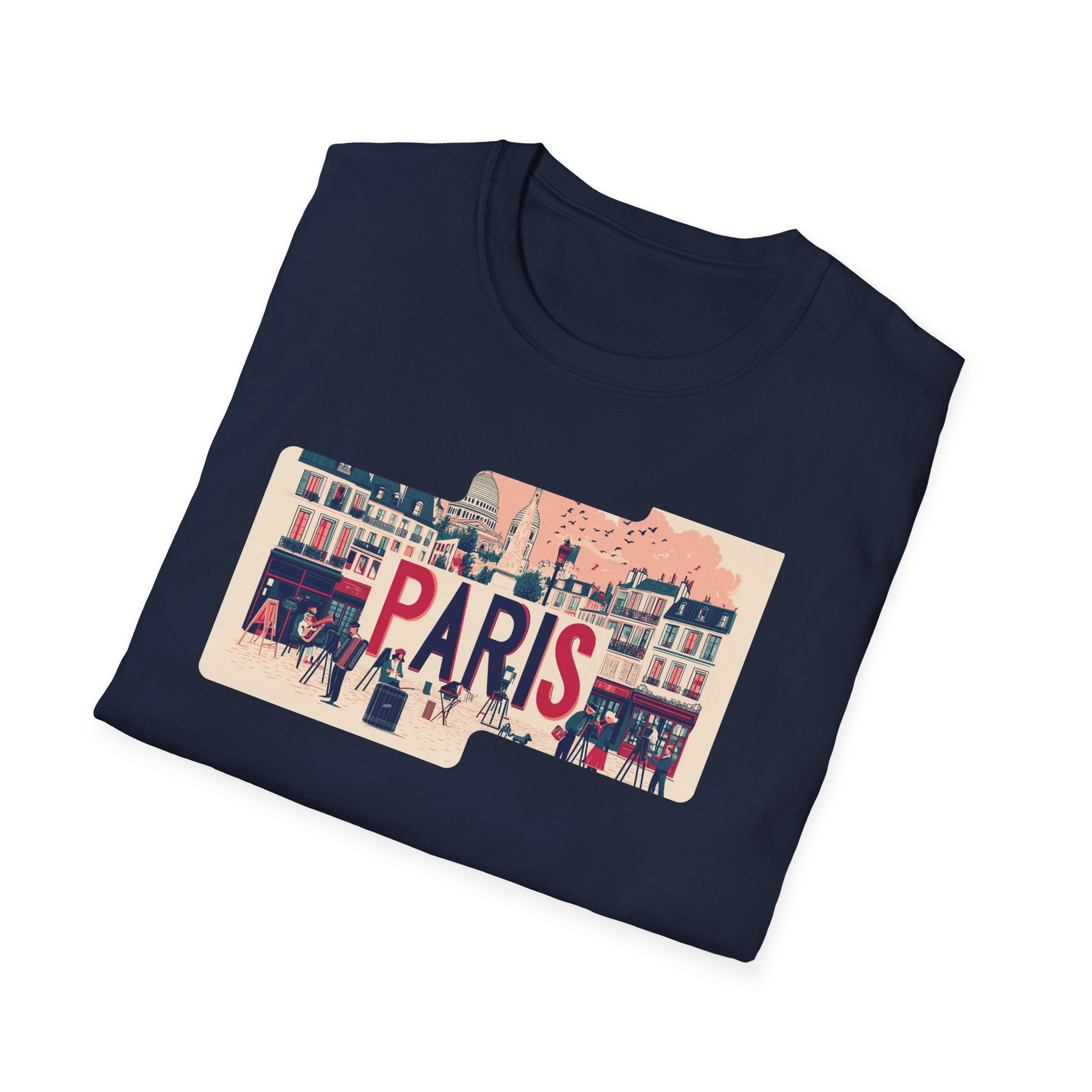 Paris Cityscape T-Shirt | Vintage French Street Illustration
