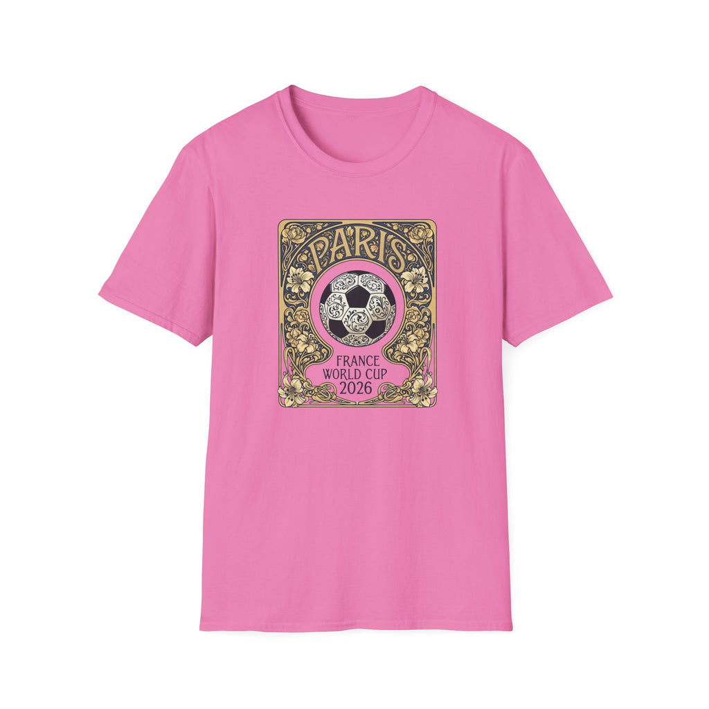 Paris 2026 World Cup Soccer T-Shirt — Retro Floral Football Design