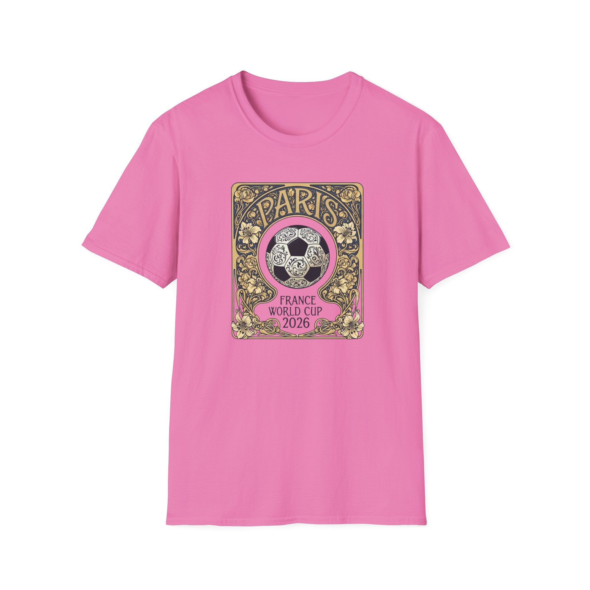 Paris 2026 World Cup Soccer T-Shirt — Retro Floral Football Design