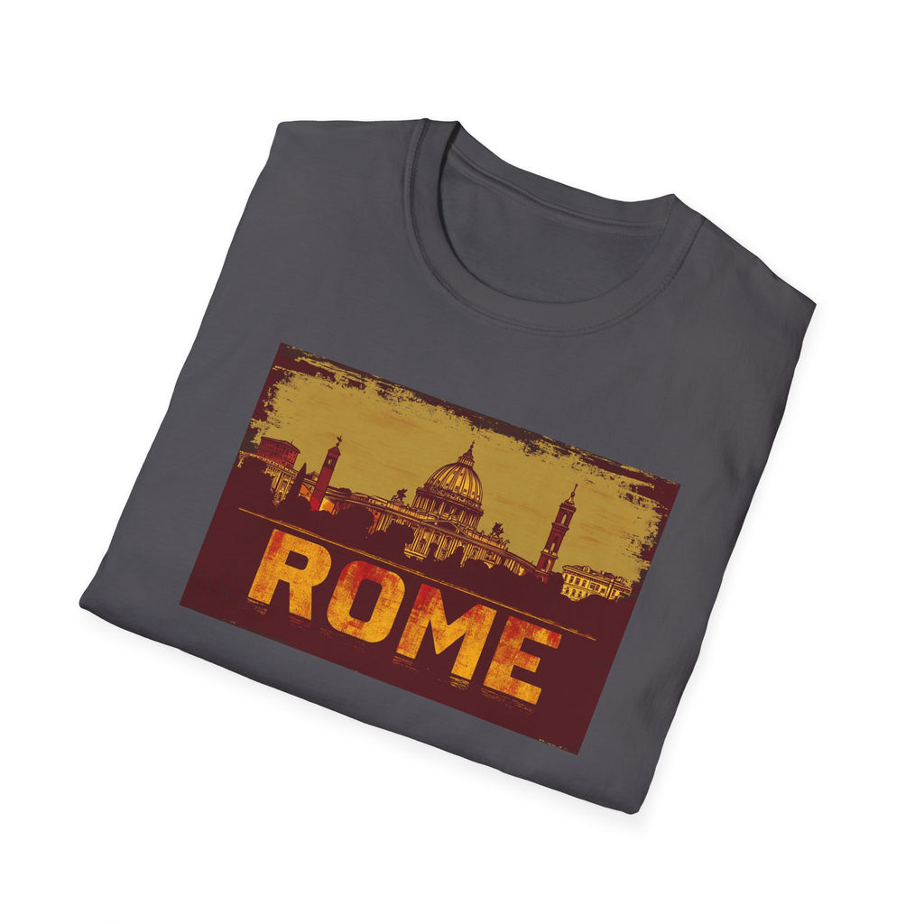 Rome skyline vintage postcard T-Shirt | Roman landmarks travel tee