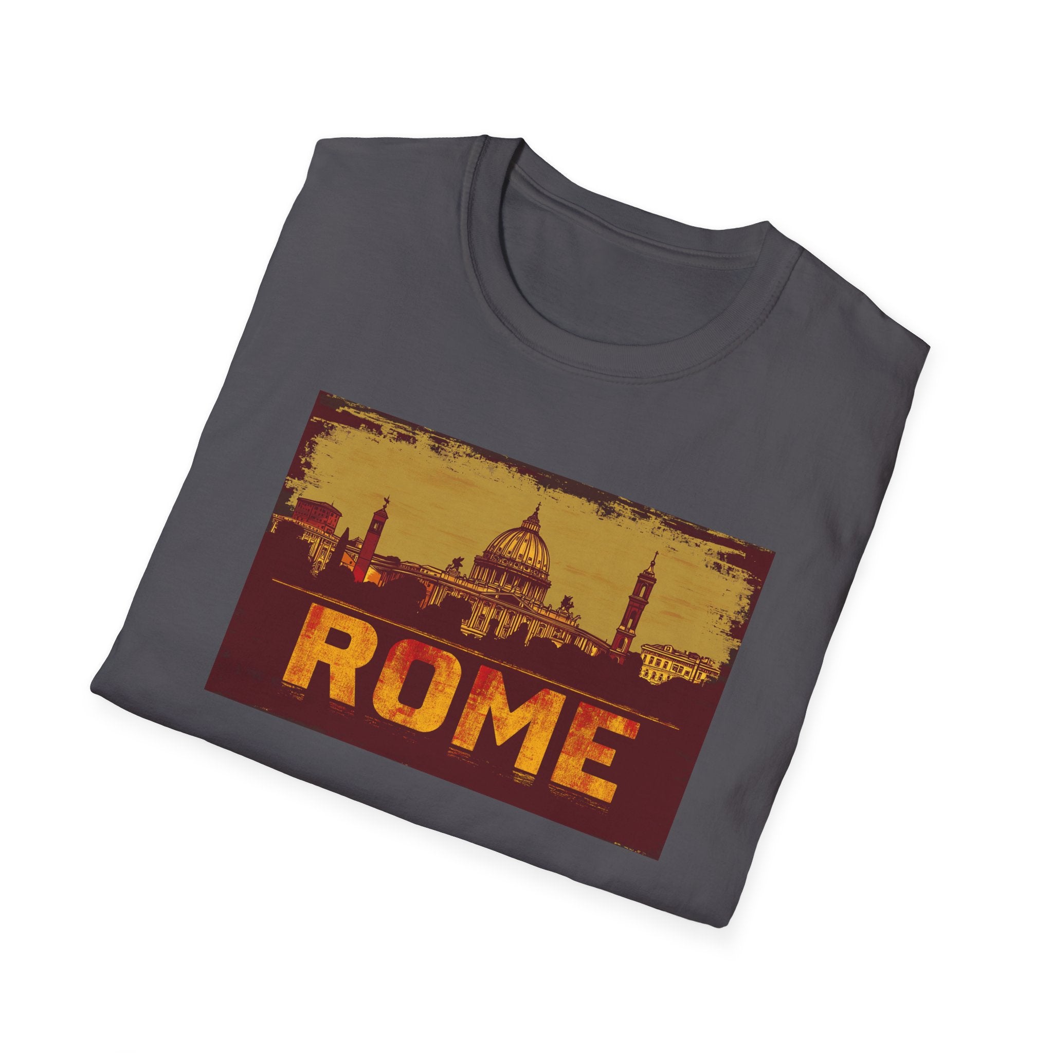 Rome skyline vintage postcard T-Shirt | Roman landmarks travel tee