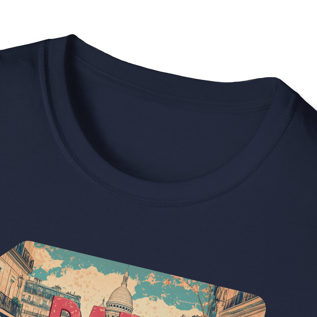 Paris Retro Street Scene T-Shirt | Vintage Parisian Graphic