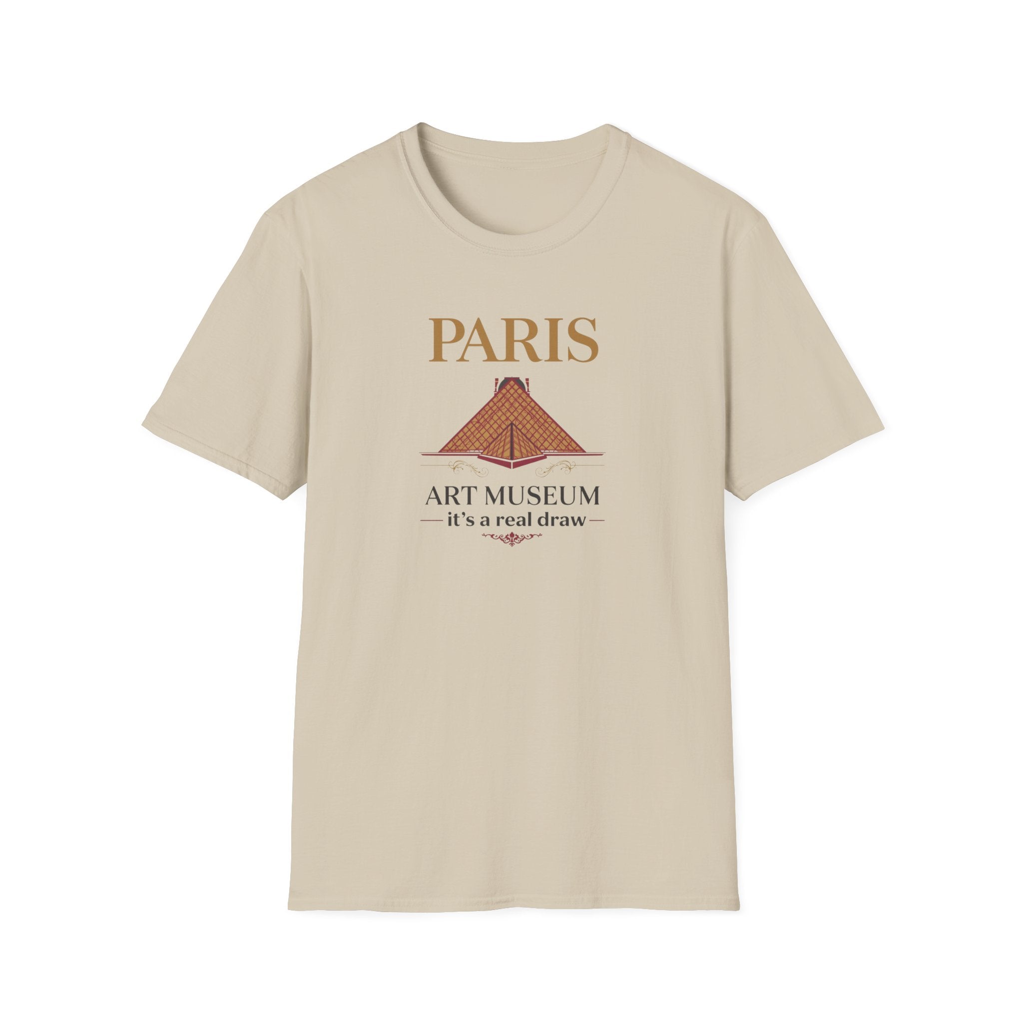 Paris Art Museum T-Shirt – 'It's a Real Draw' Louvre Pyramid Graphic Tee