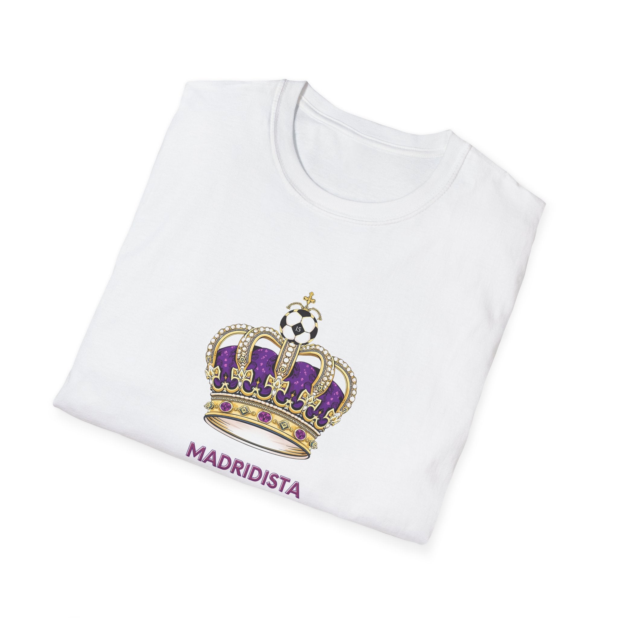 Madridista Crown T-Shirt | Soccer Fan Tee, Royal Purple Gold Crest