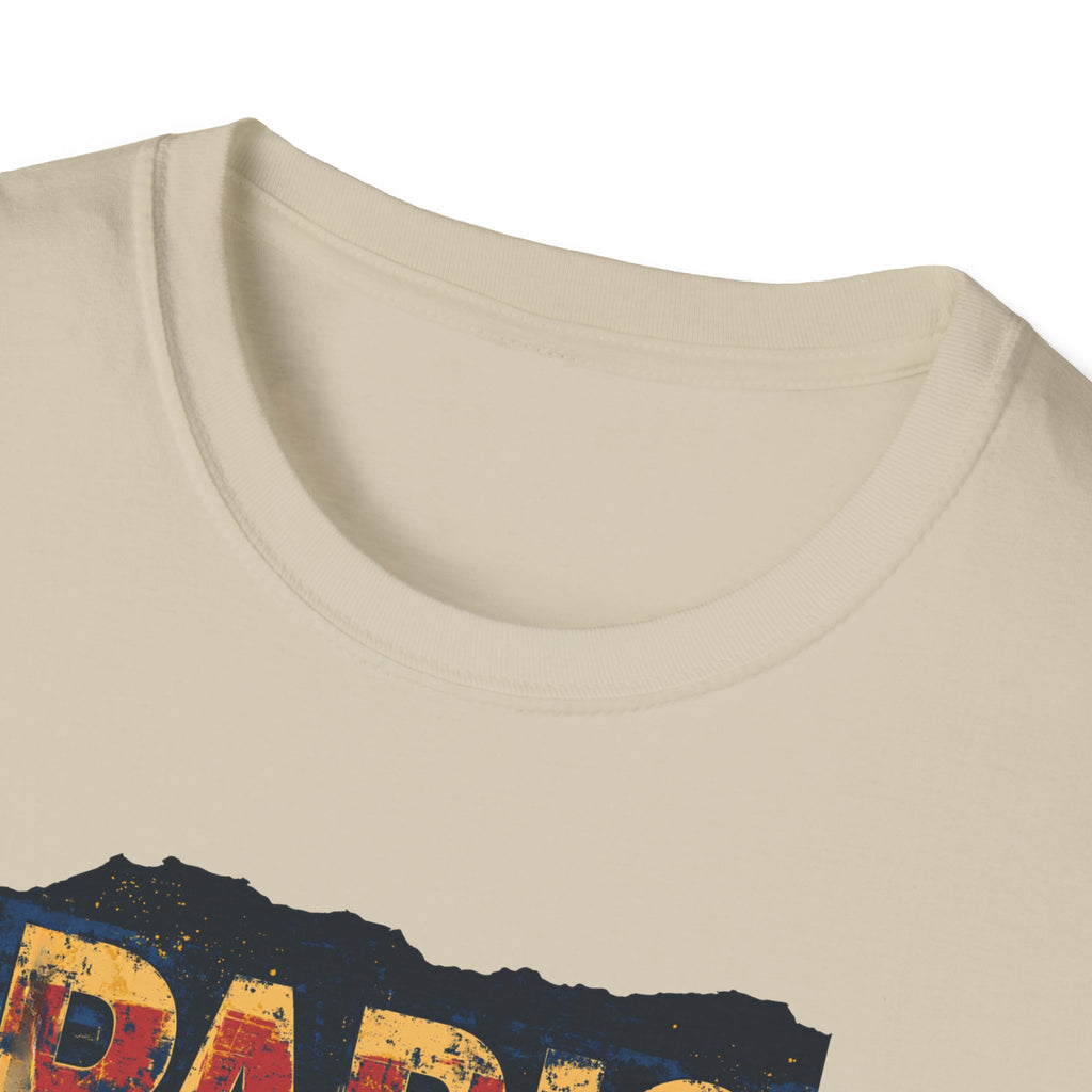 Paris Skyline Graphic T-Shirt | Vintage Textured Paris Design