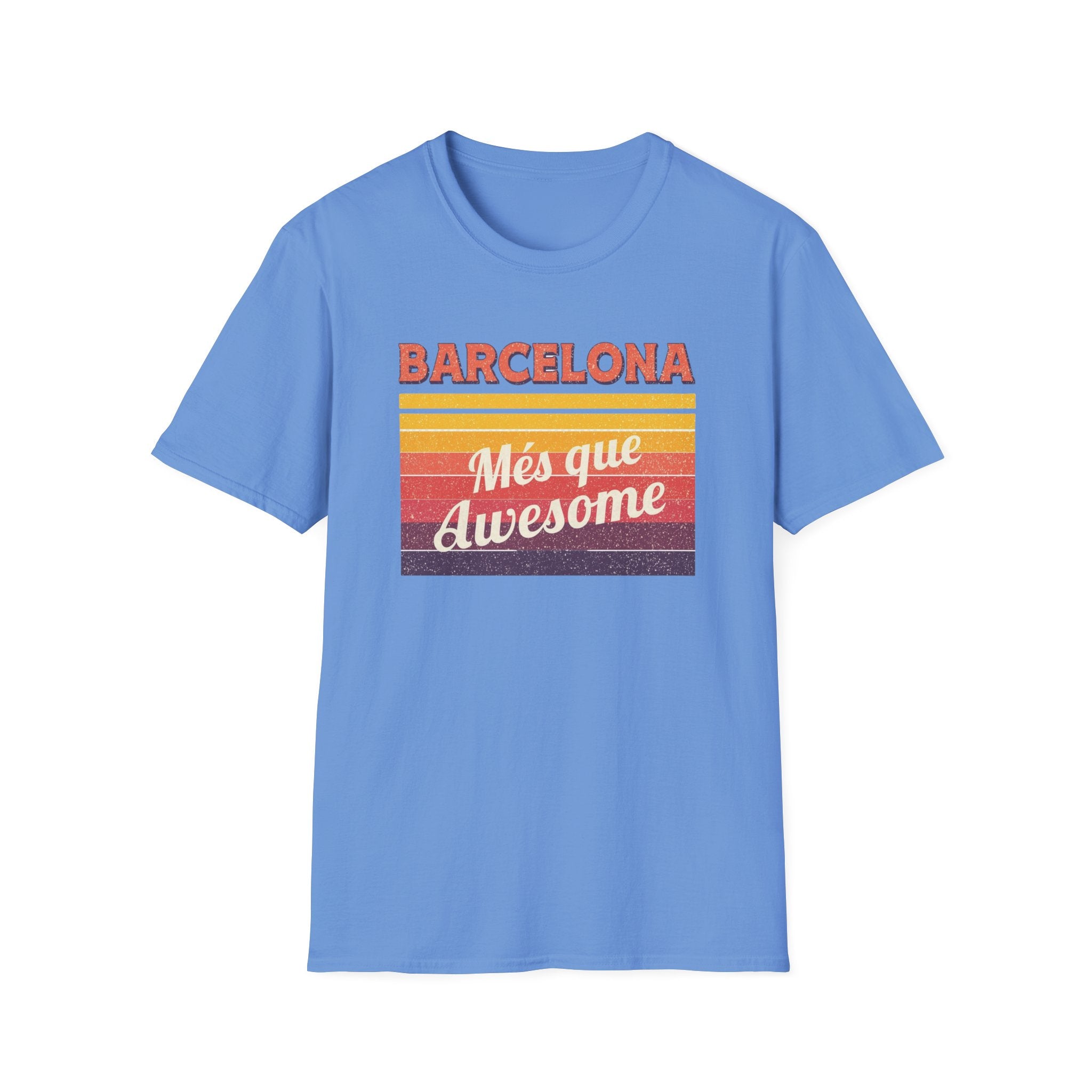 Barcelona "Més que Awesome" Retro Stripe T-Shirt