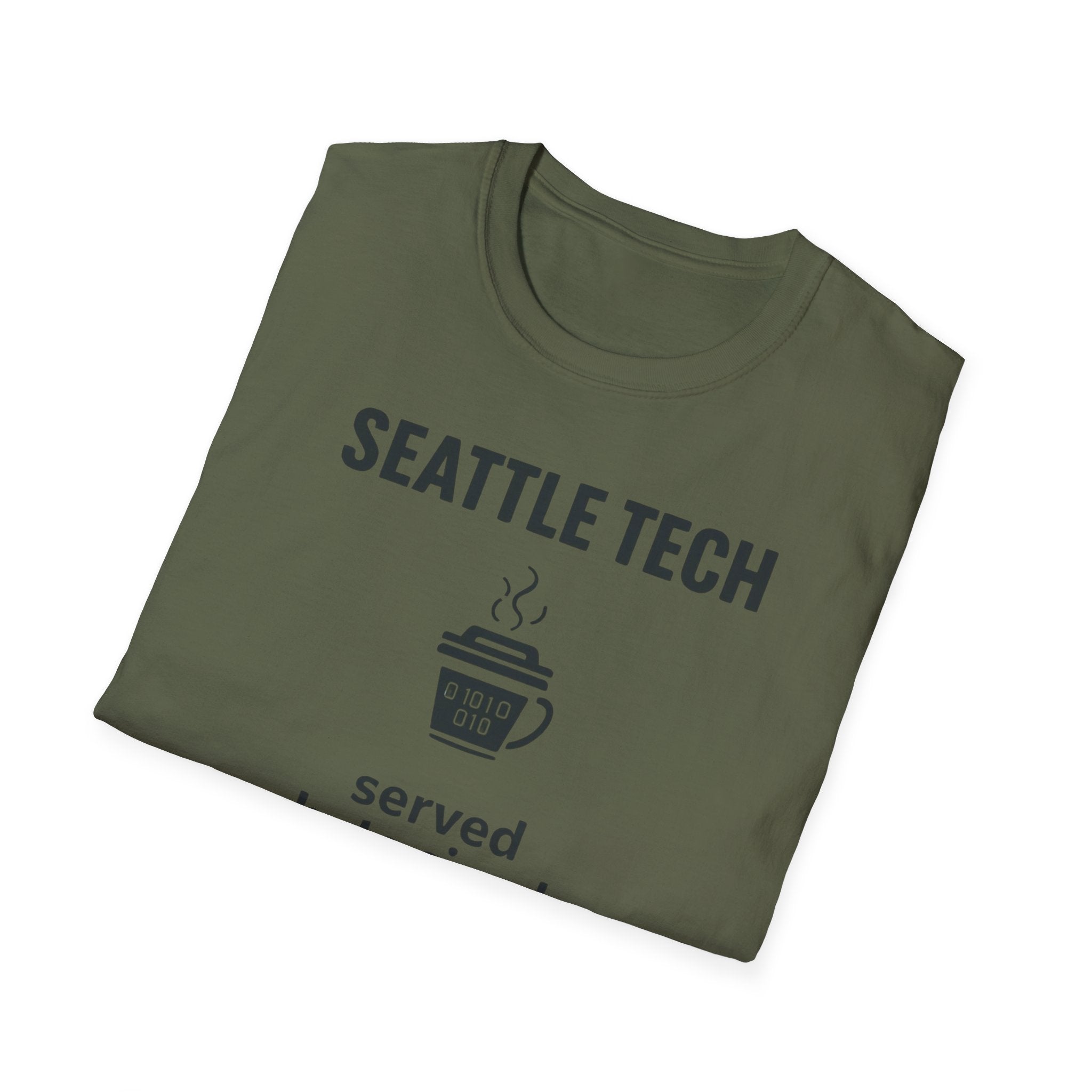 Seattle Tech T-Shirt — "Served Byte Sized" Coffee Cup Design