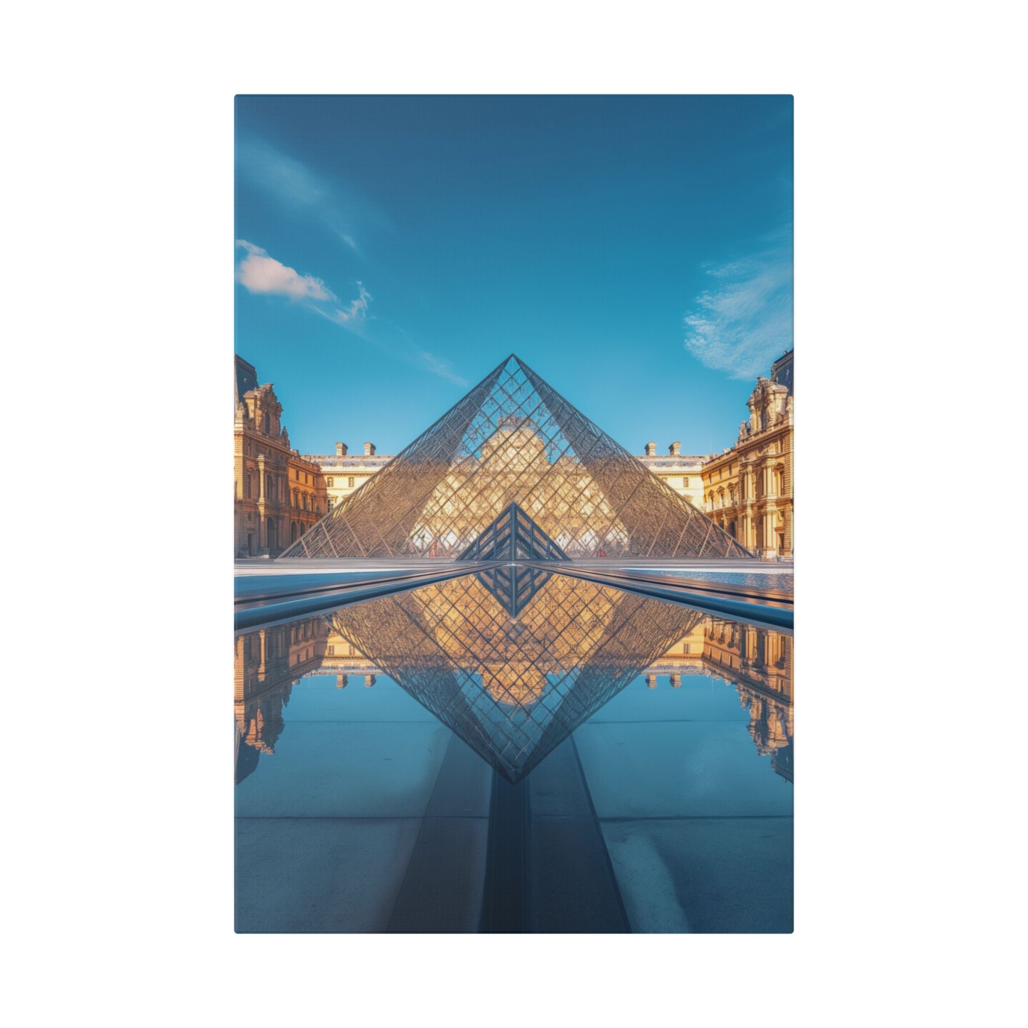 Louvre Glass Pyramid Canvas Print — Paris Travel Wall Art