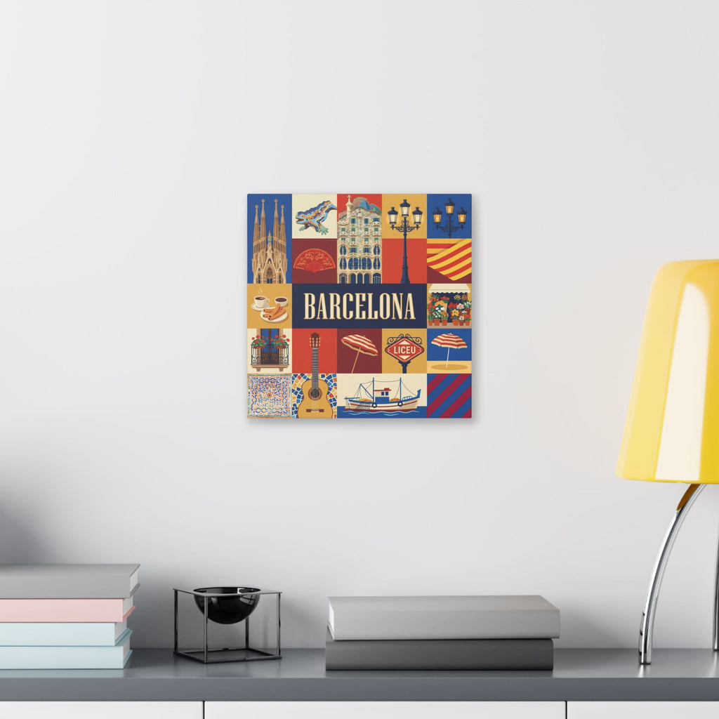 Barcelona Travel Collage Canvas