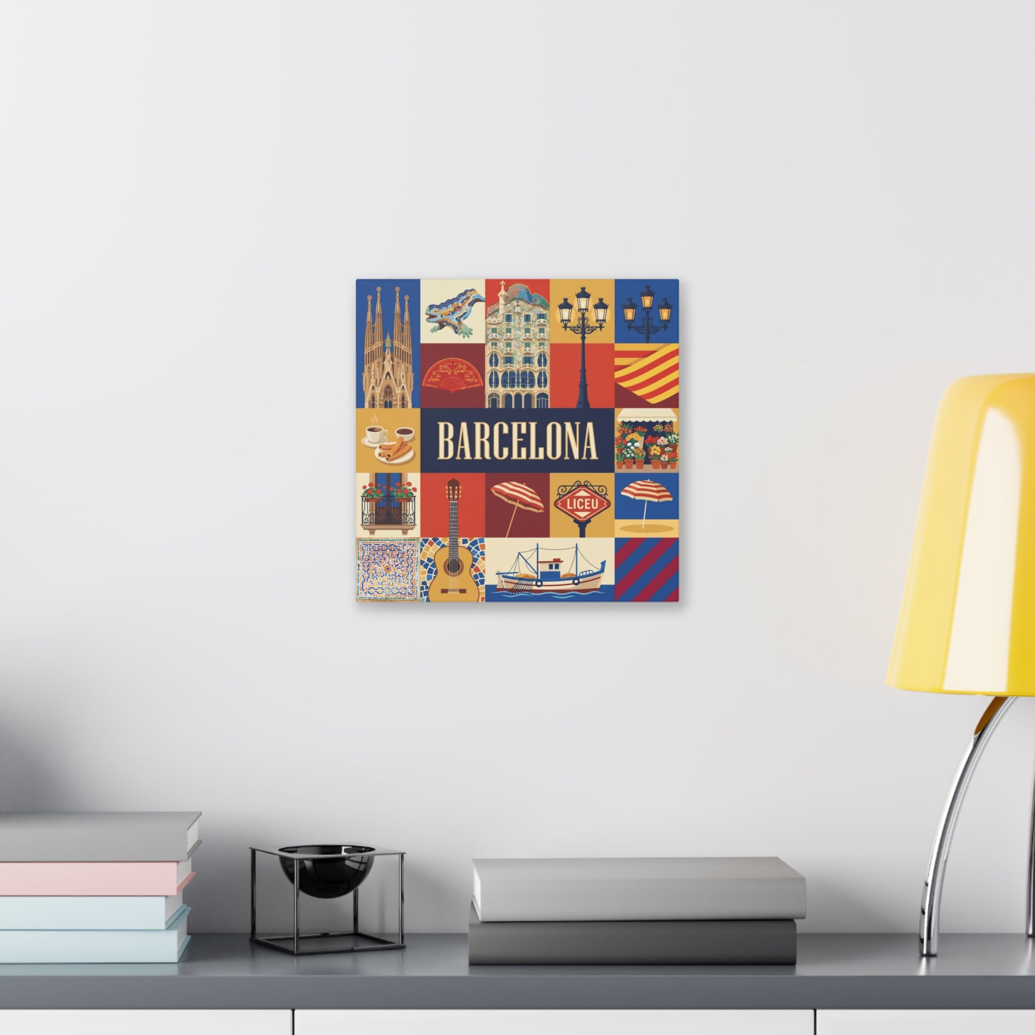 Barcelona Travel Collage Canvas