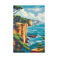 San Diego La Jolla Cove - Coastal Cliffside Canvas Art - Vibrant  Pacific Ocean Sea View Wall Decor