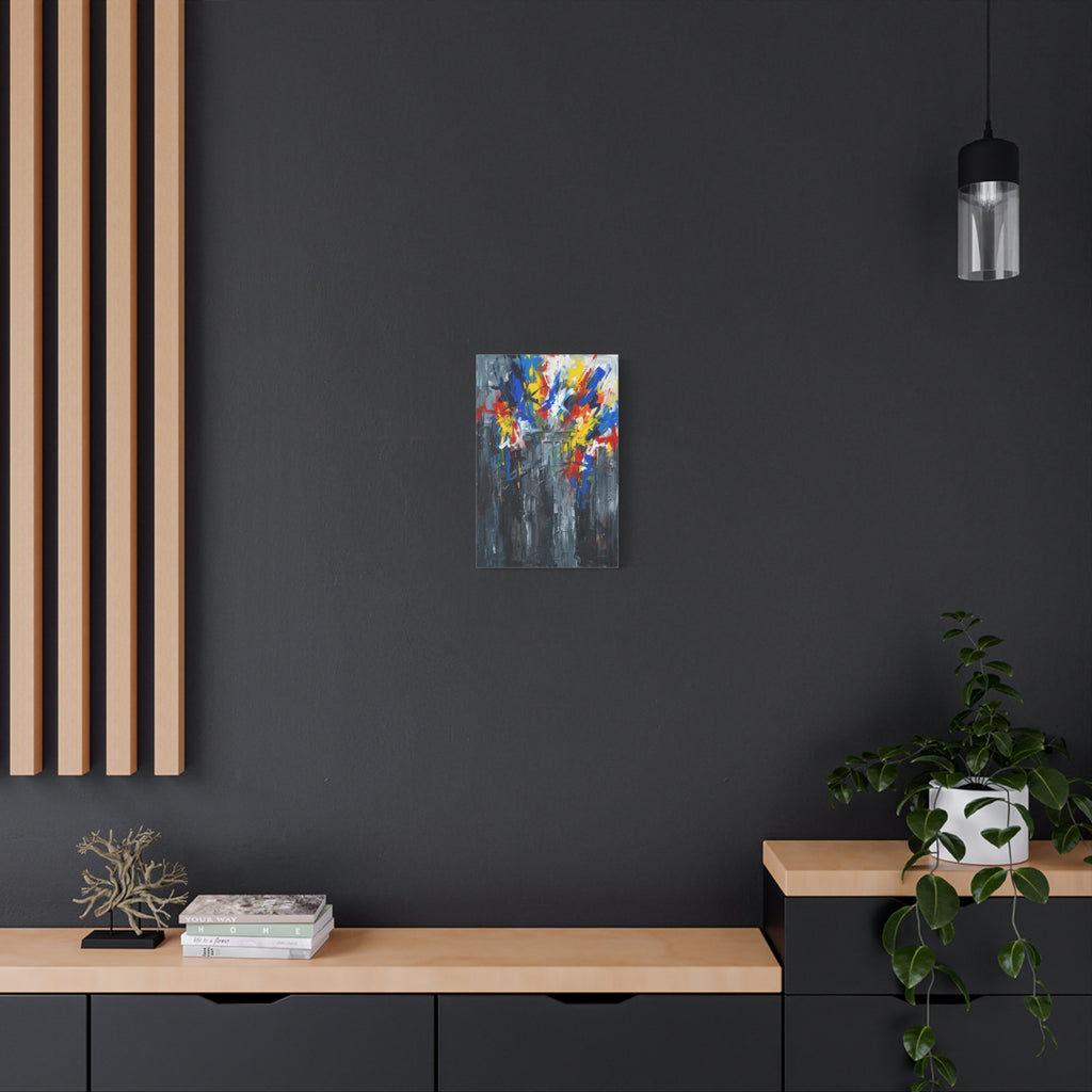 Abstract Cityscape Canvas Print showing Berlin hisotry — Colorful Modern Stretched Wall Art