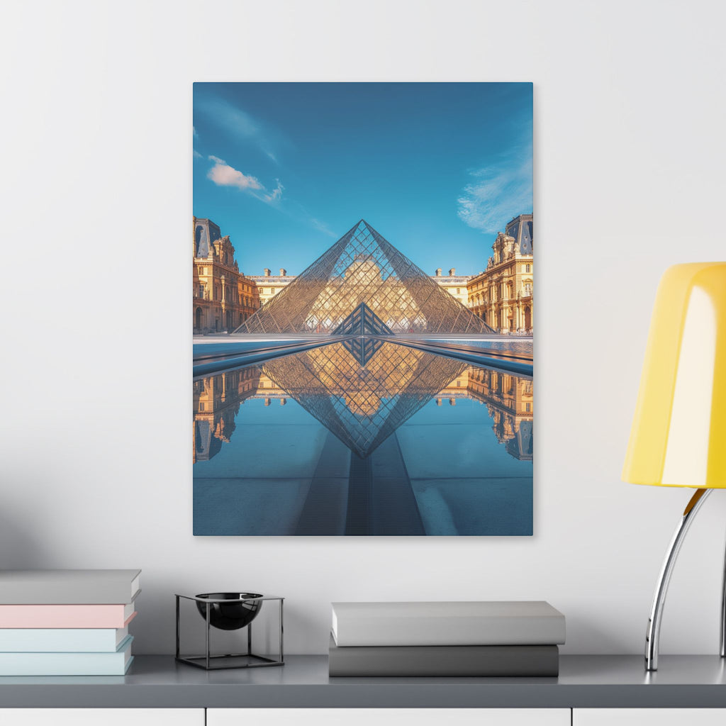 Louvre Glass Pyramid Canvas Print — Paris Travel Wall Art