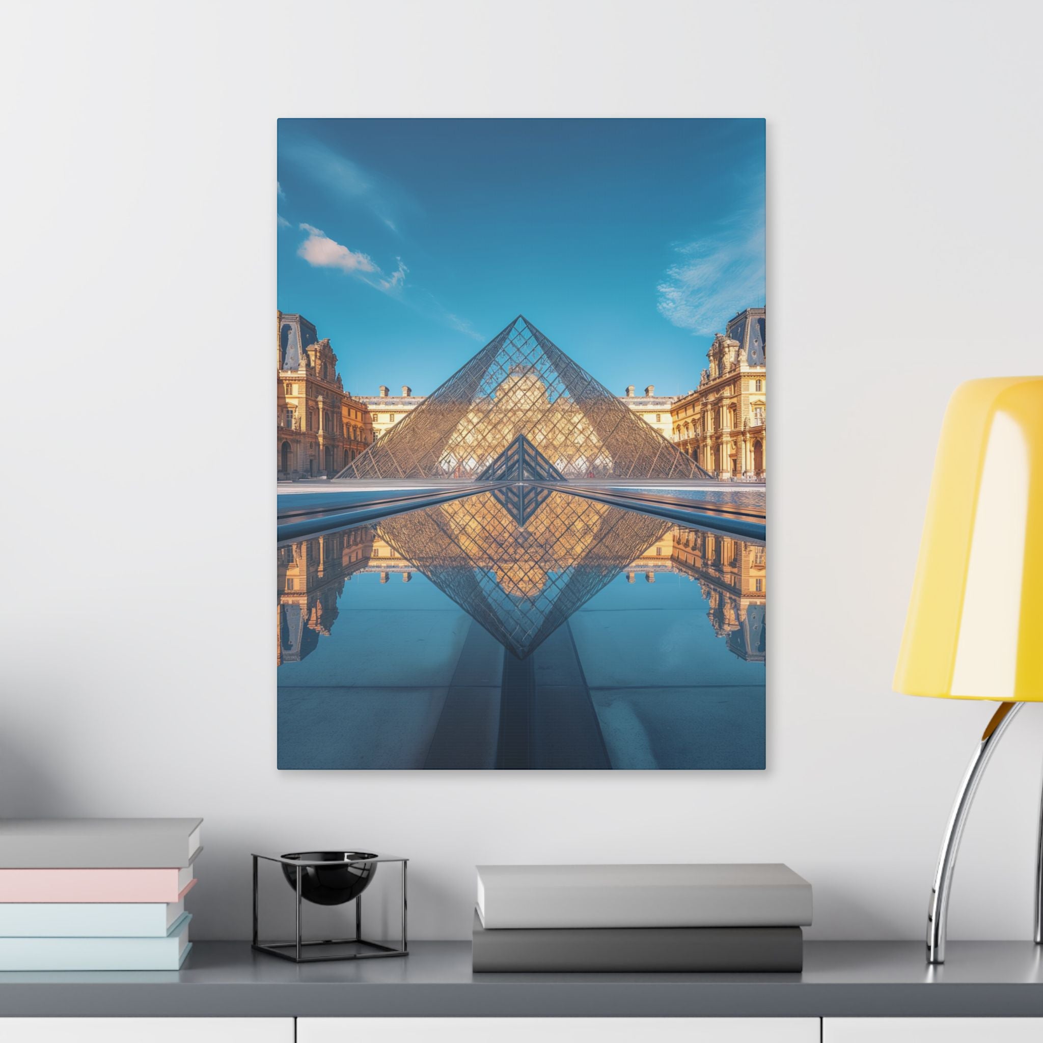 Louvre Glass Pyramid Canvas Print — Paris Travel Wall Art