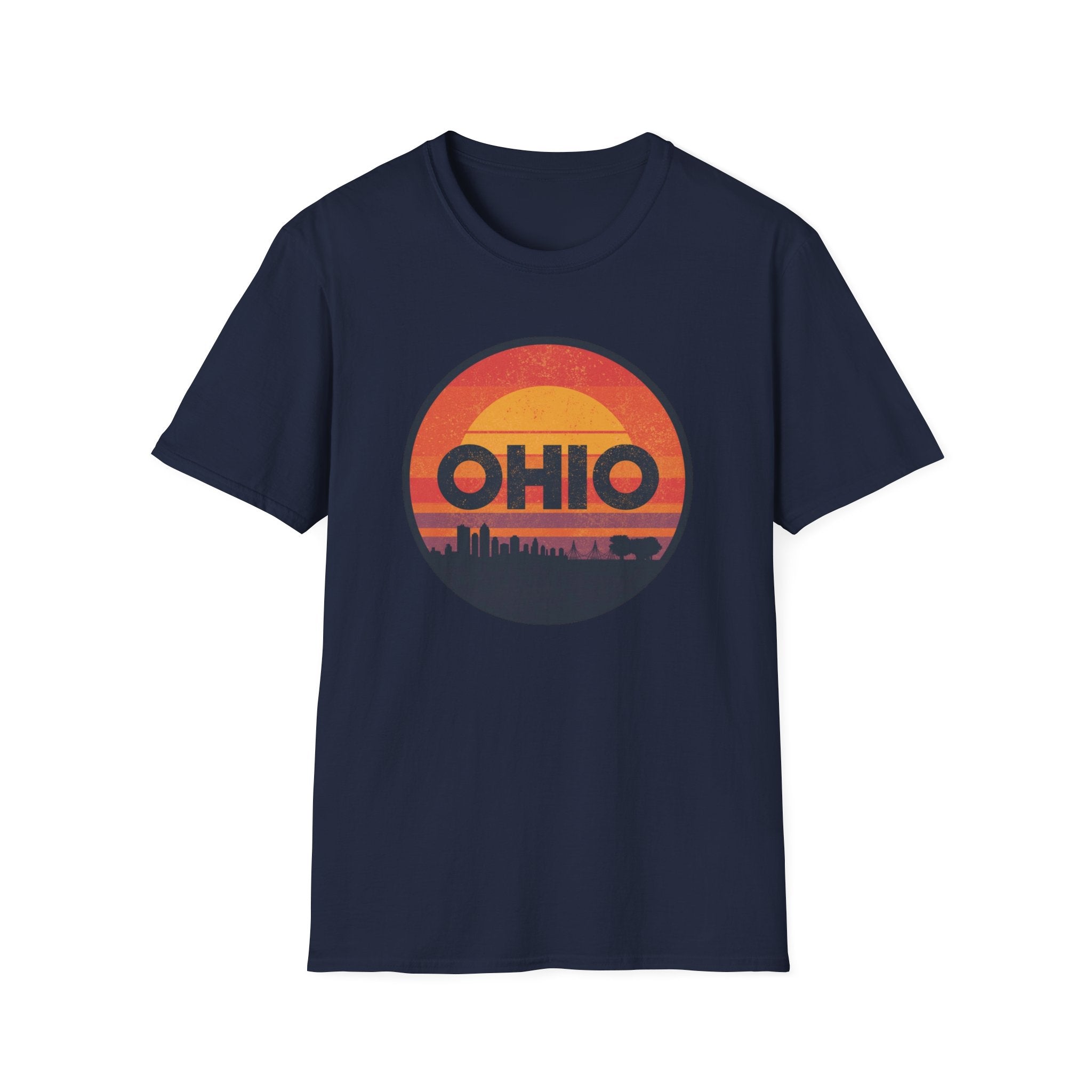 Ohio Retro Sunset T-Shirt — Vintage State Skyline Tee