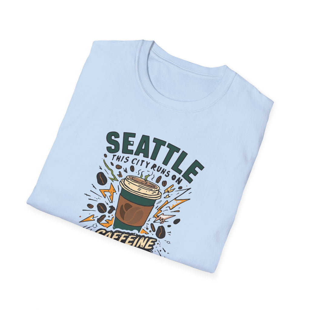 Seattle Caffeine Chaos T-Shirt – This City Runs on Coffee Graphic Tee