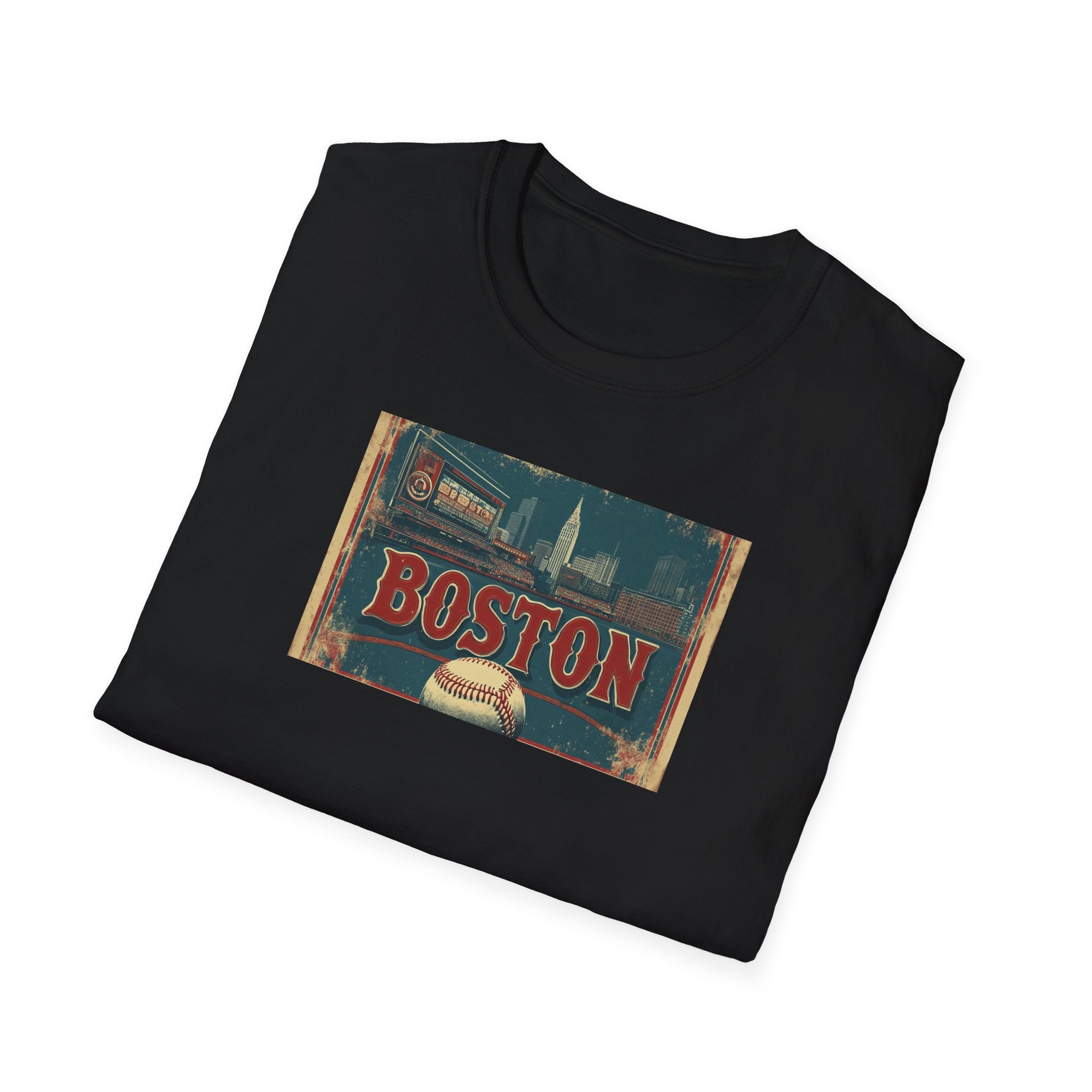 Boston Vintage Baseball T-Shirt | City Skyline, Retro Sports Design