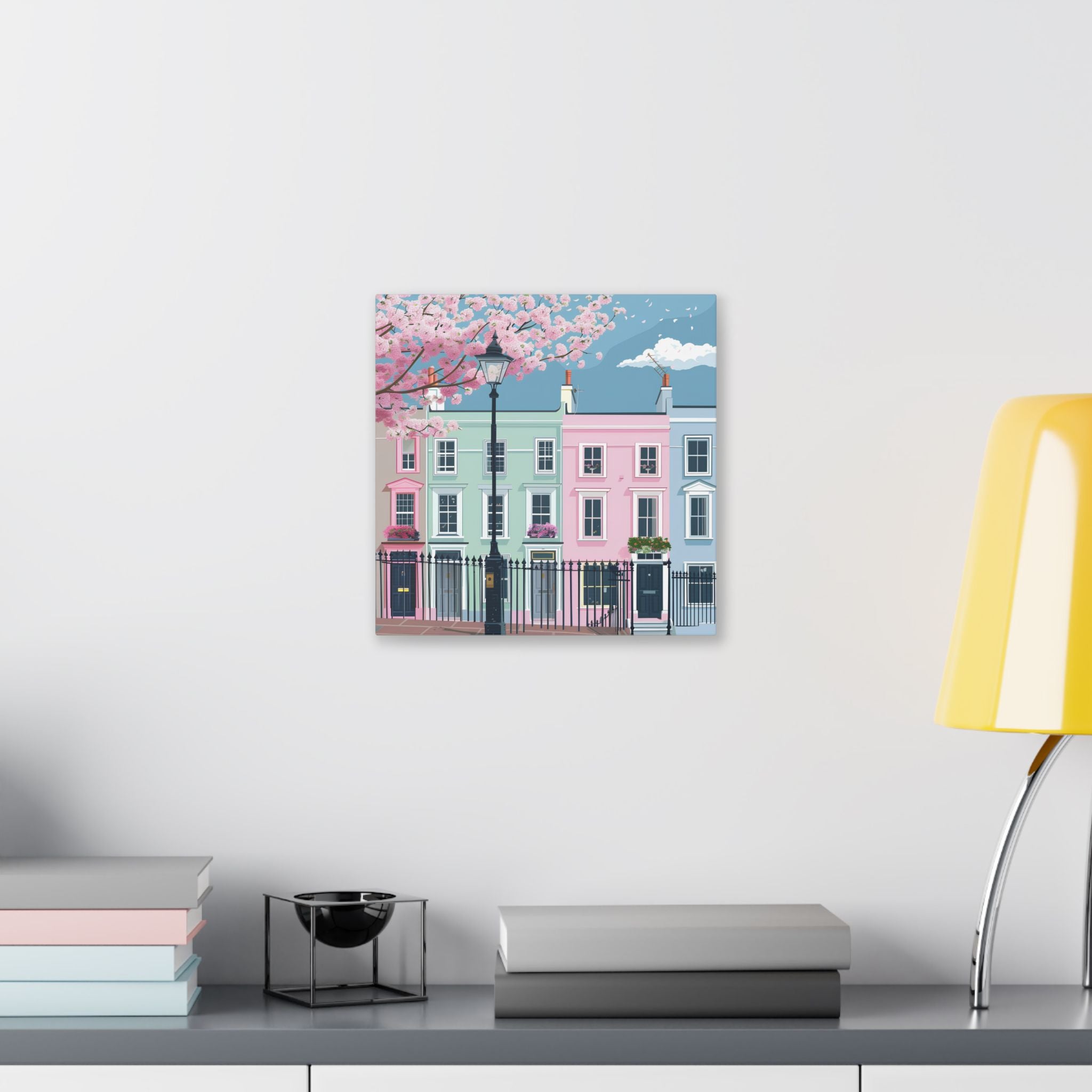 Pastel Row Houses London Canvas