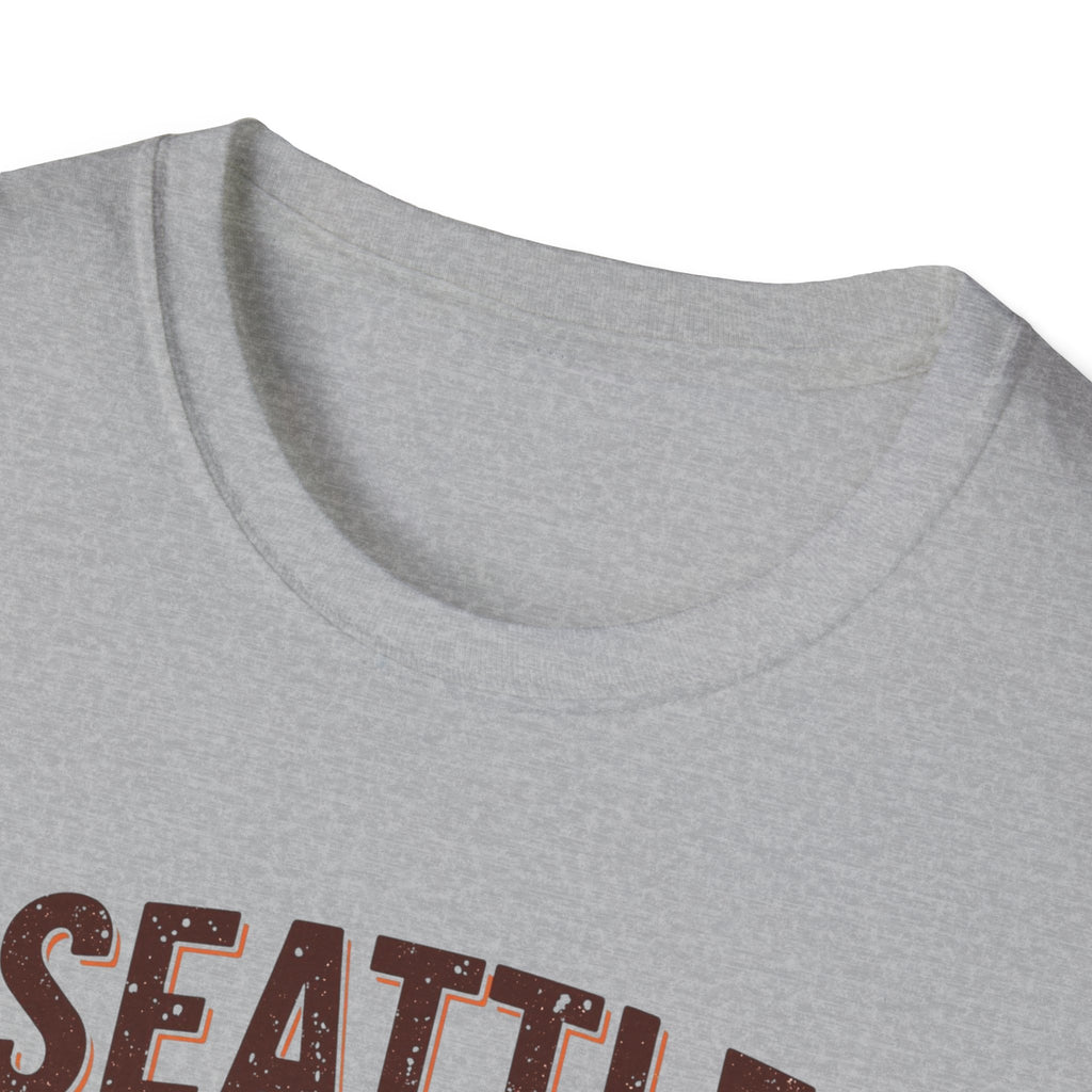 Seattle T-Shirt — "This City Runs on Caffeine and Chaos"