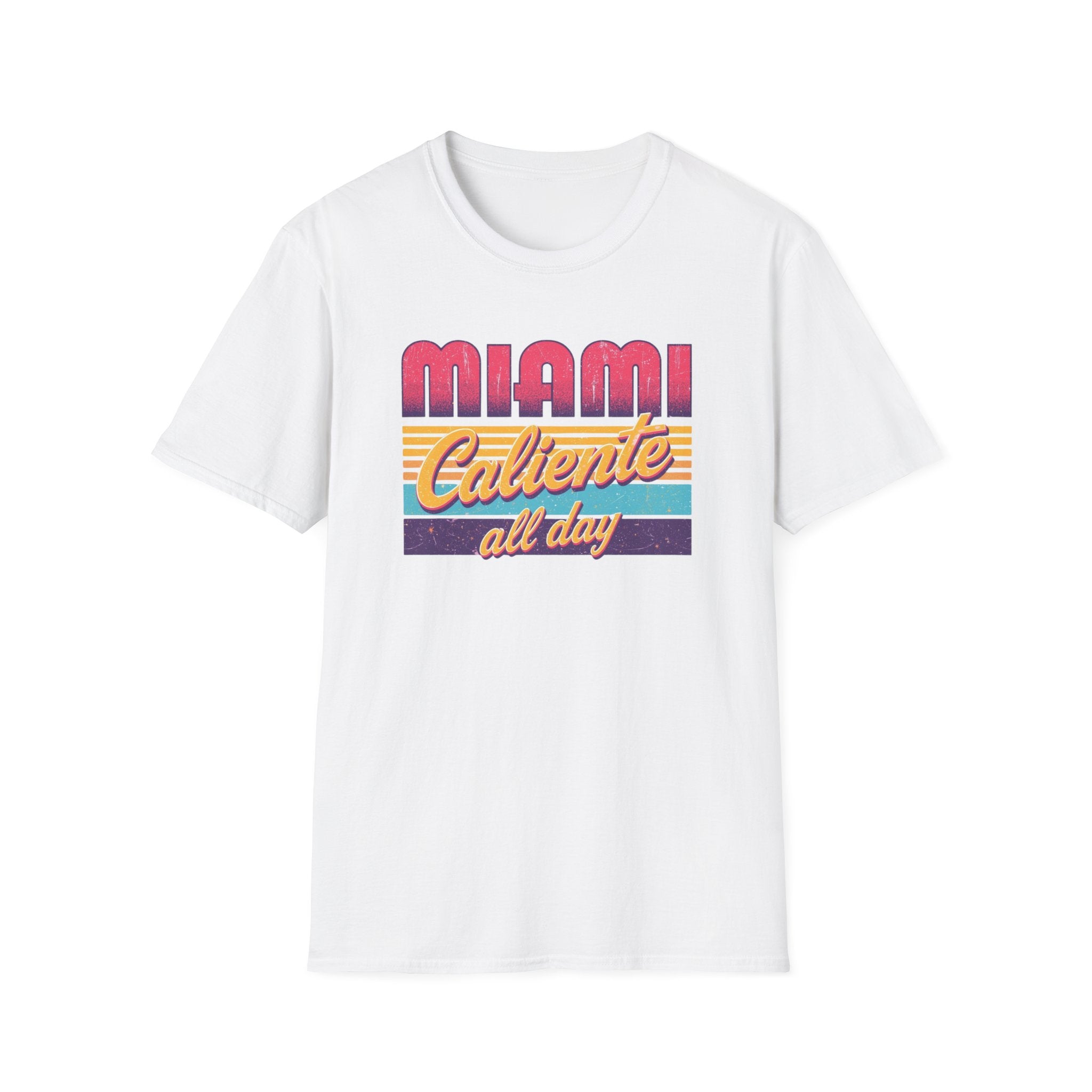 Miami Caliente All Day T-Shirt — Retro Sunset Vacation Tee