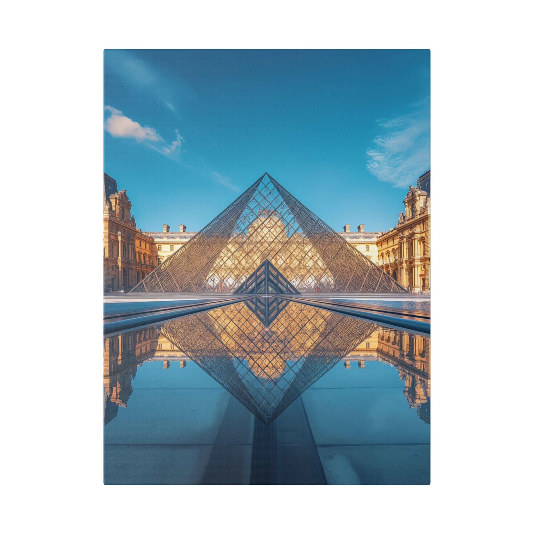 Louvre Glass Pyramid Canvas Print — Paris Travel Wall Art