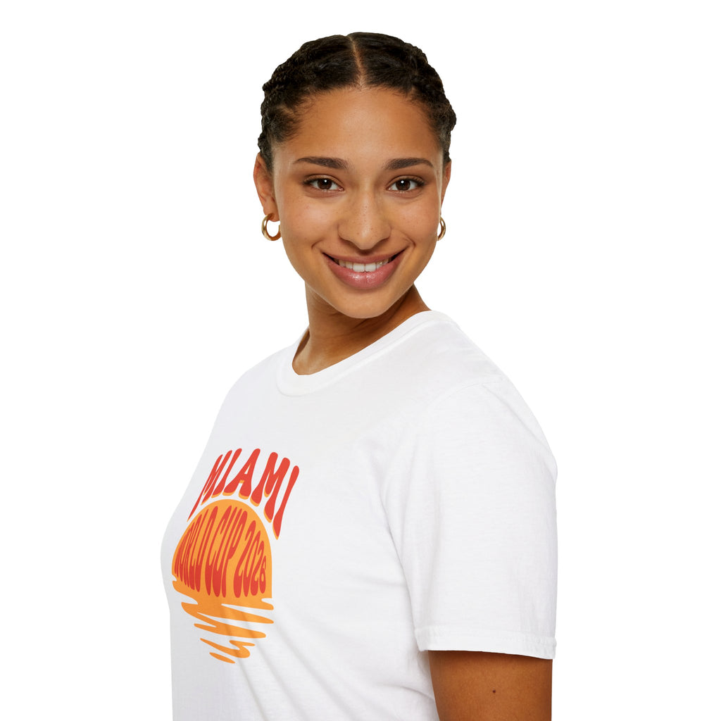 Miami World Cup 2026 T-Shirt – Retro Sunset Soccer Tee