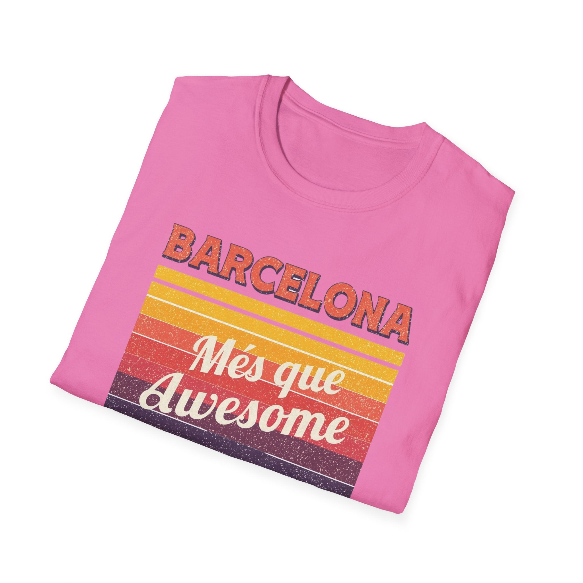 Barcelona "Més que Awesome" Retro Stripe T-Shirt