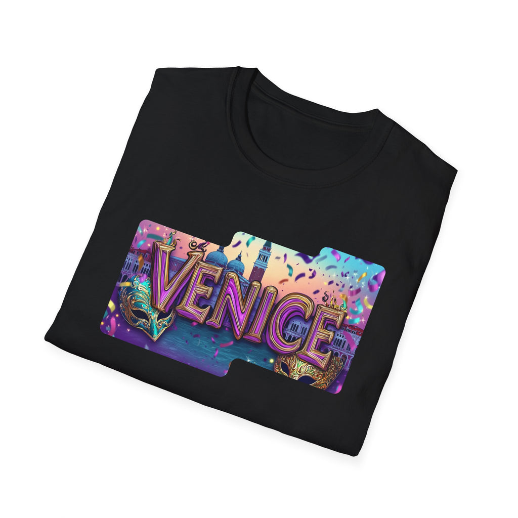 Venice Retro Neon Block T-Shirt | City Travel Souvenir