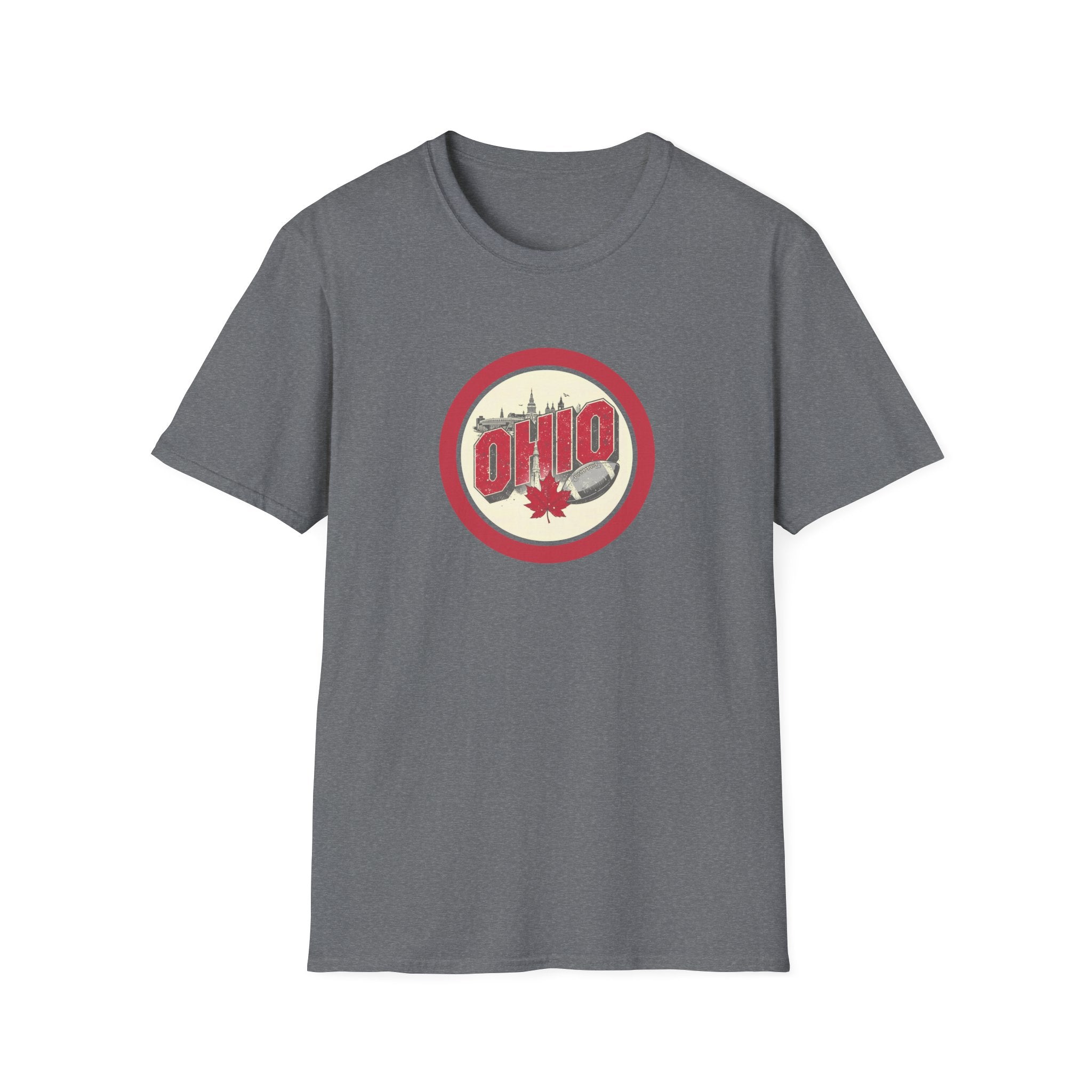 Ohio Retro Badge T-Shirt | Maple Leaf Logo