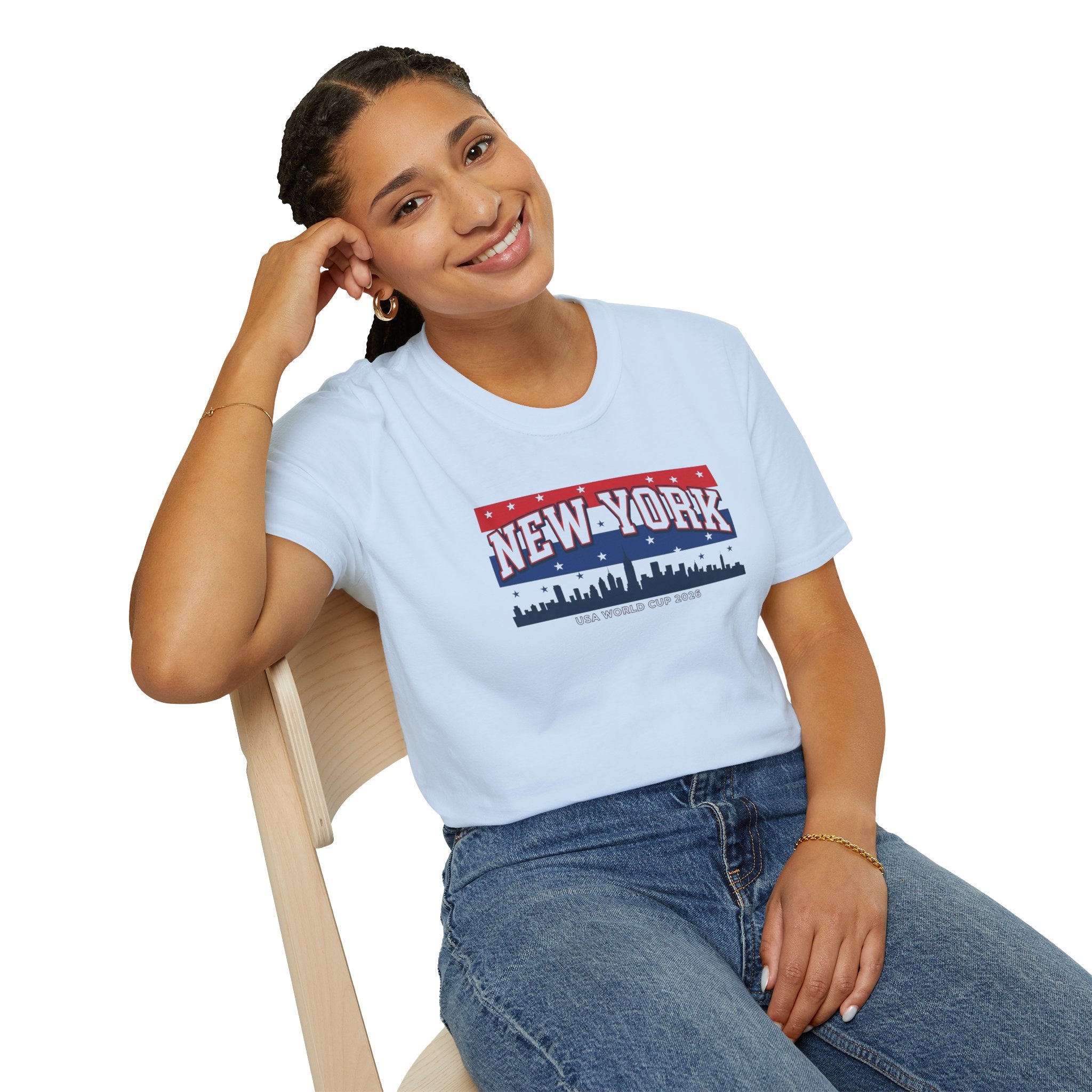 New York Skyline T-Shirt - Patriotic USA City Graphic Tee