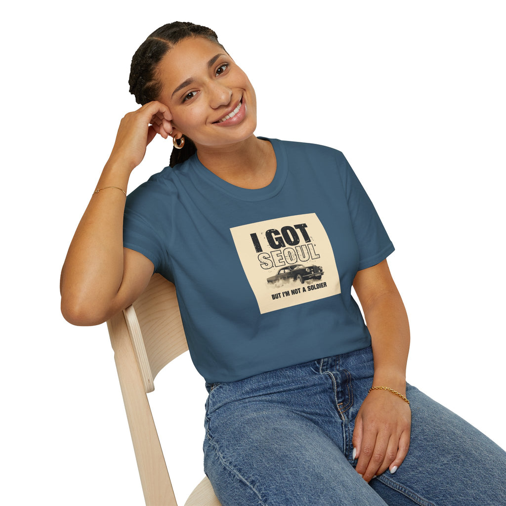 Seoul Travel Tee — "I Got Seoul But I’m Not A Soldier" Vintage Korea Souvenir T-Shirt