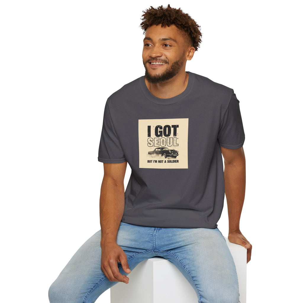 Seoul Travel Tee — "I Got Seoul But I’m Not A Soldier" Vintage Korea Souvenir T-Shirt