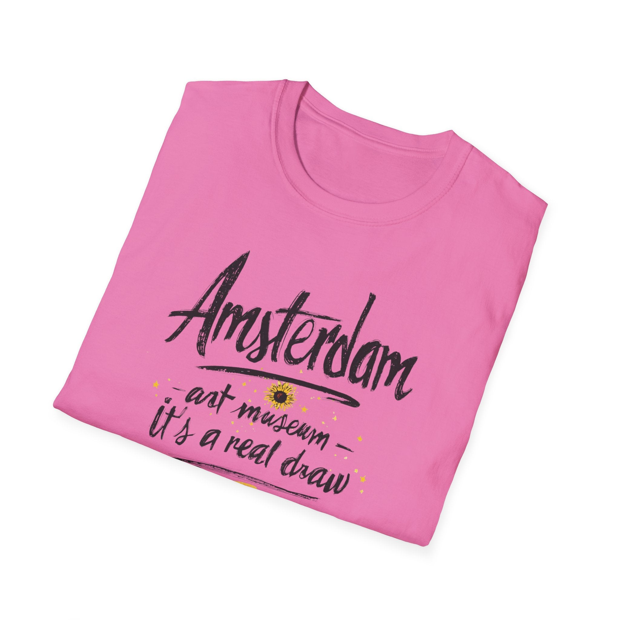 Amsterdam Art Museum T-Shirt — "Amsterdam" Script Graphic with "art museum — it’s a real draw"
