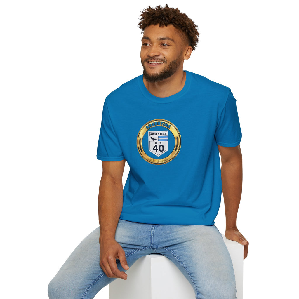Argentina Route 40 T‑Shirt 3 Stars World Cup 2026— Vintage Ruta 40 Road Sign Tee